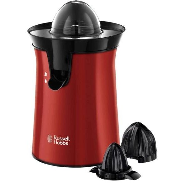 Storcatoare - Storcator de citrice Russell Hobbs Colour Plus+, 2 conuri de stoarcere, recipient detasabil, filtru pulpa, rosu
