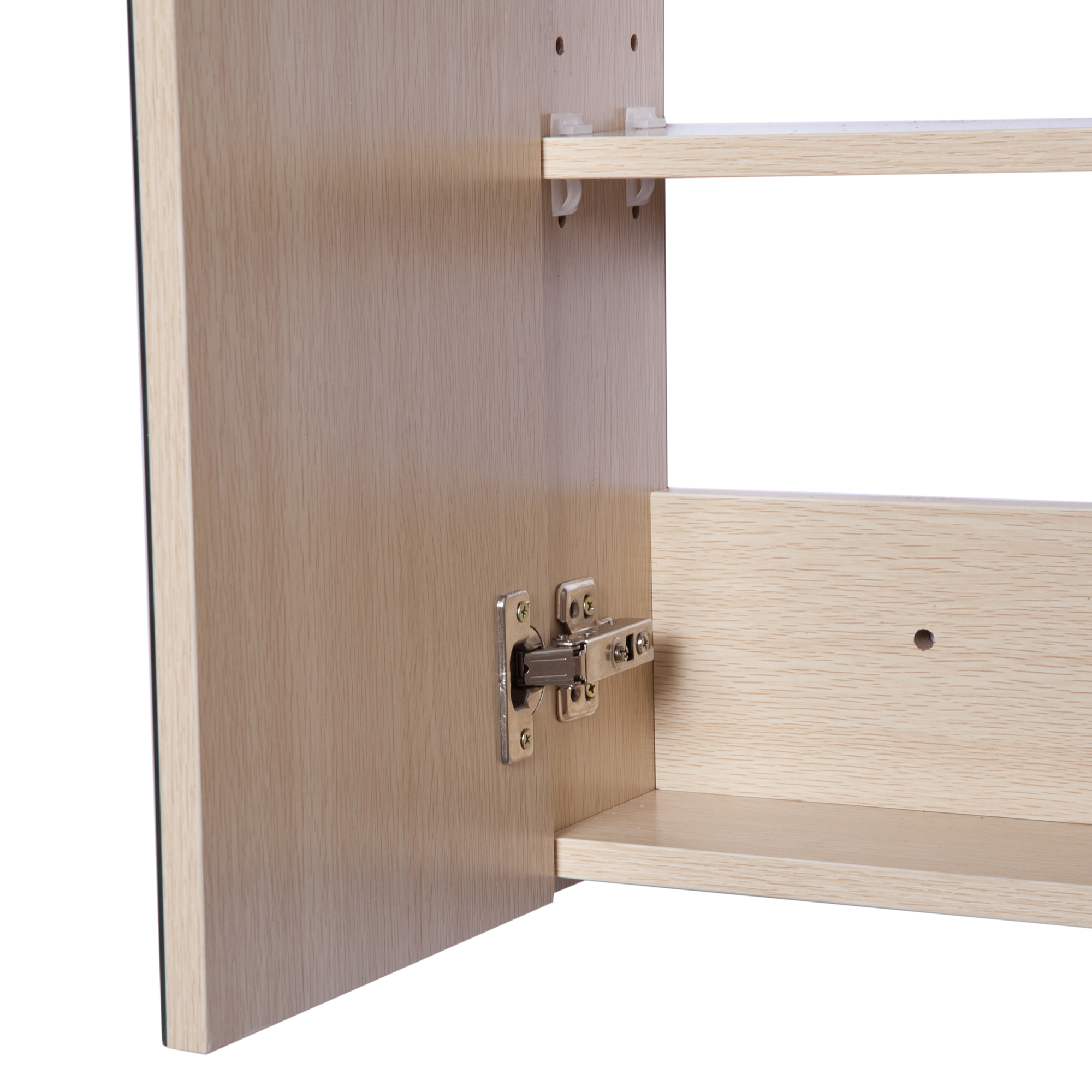  Dulap Baie Perete - Stejar, 3 Usi cu Oglinda, 90×60 cm [7]