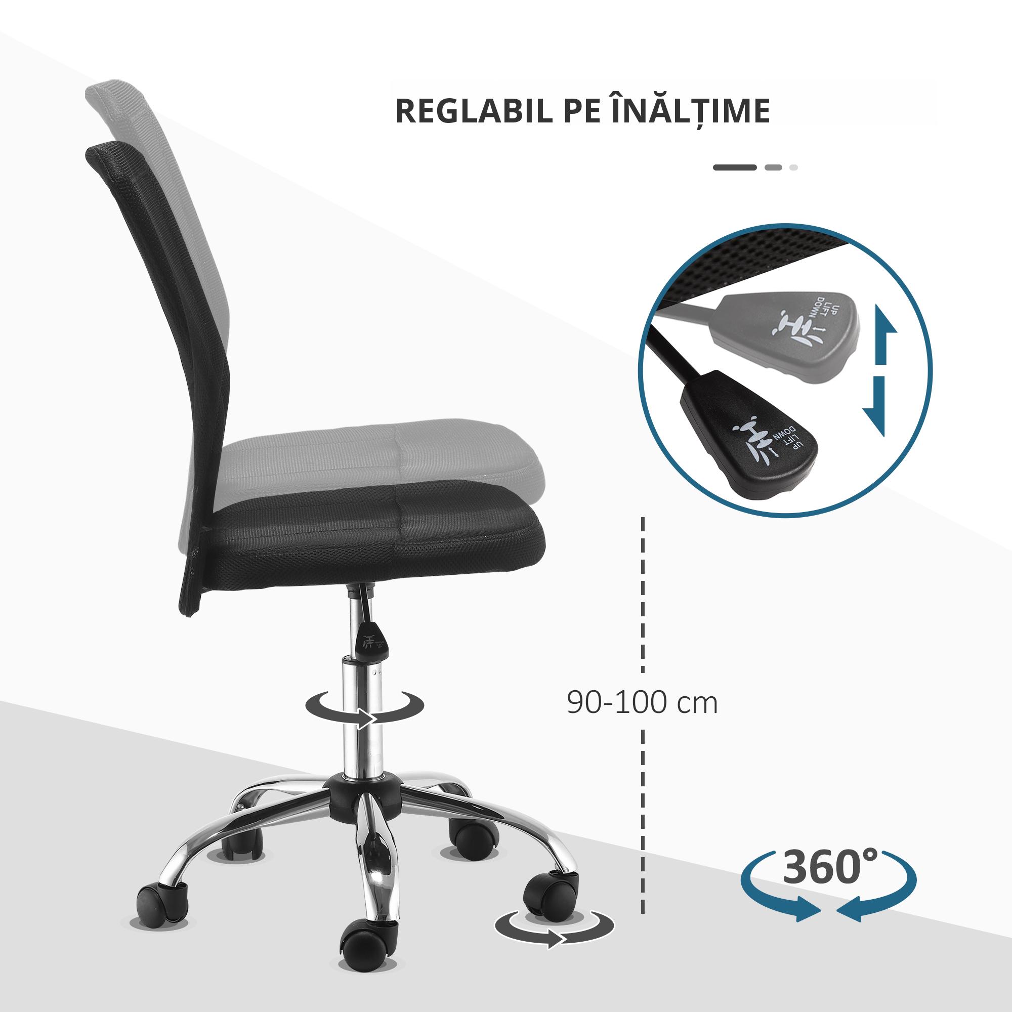  Scaun de Birou Ergonomic Rotativ cu 5 Roti Inaltime Ajustabila [4]