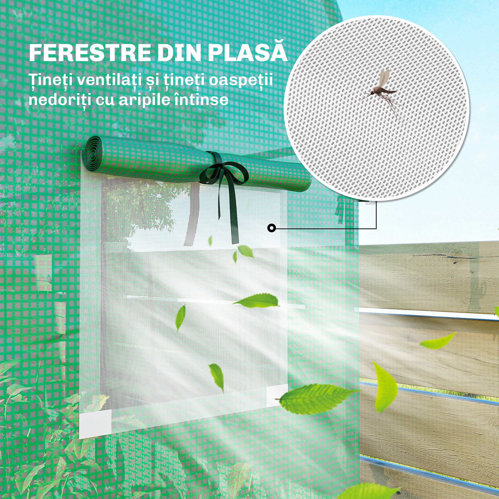  Sera Verticala pentru Balcon cu Usa si Ferestre Rulabile, Sera pentru Gradina cu Structura din Otel si Acoperis din PE, pentru Plante, Legume, Flori, Fructe, Anti UV, 170x68x200 cm, Verde [5]