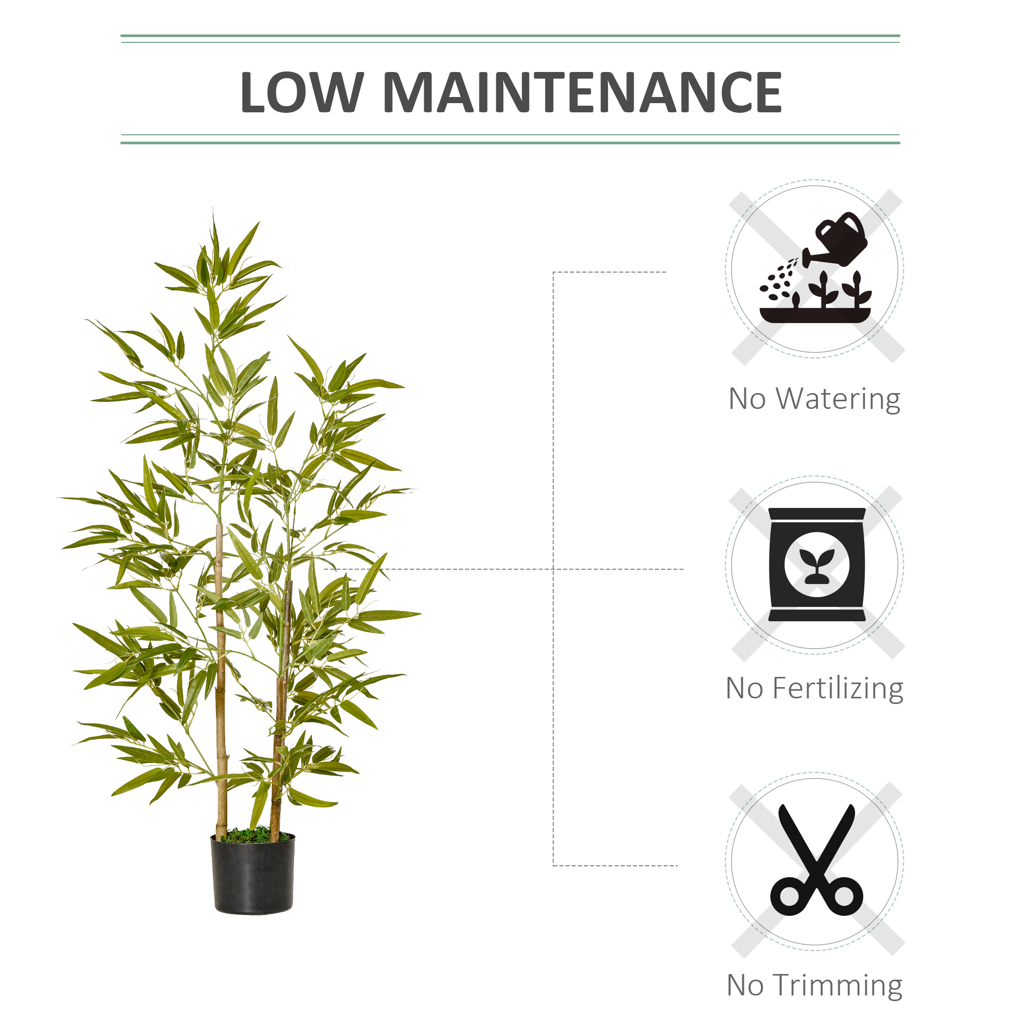  Planta Bambus Artificial Inaltime 120 cm cu Ghiveci pentru Interior si Exterior -Verde [5]