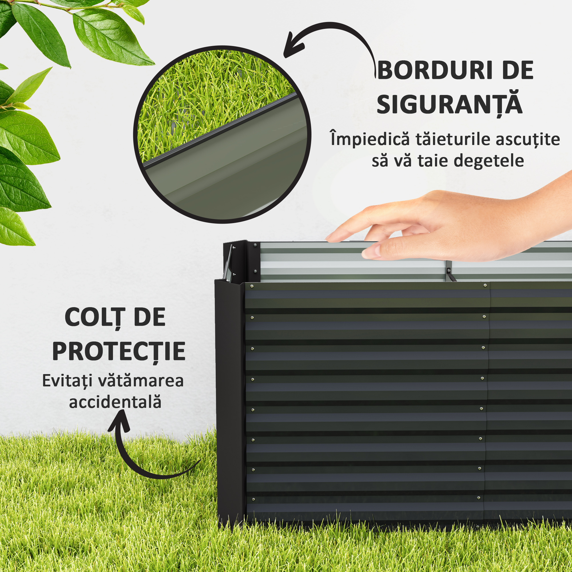  Set 2 Jardiniere Gradina inaltate 120×60×60 cm - Otel Galvanizat [5]