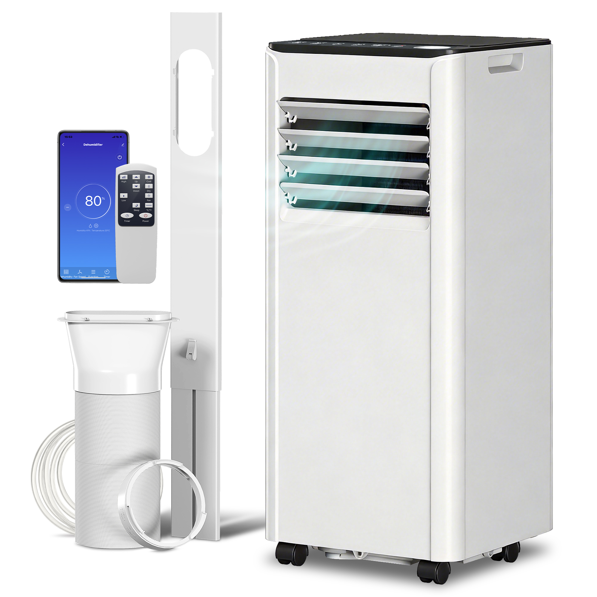  Aparat de aer conditionat portabil 7000 BTU: Racire, Dezumidificator, Ventilator, Mod Noapte. [5]