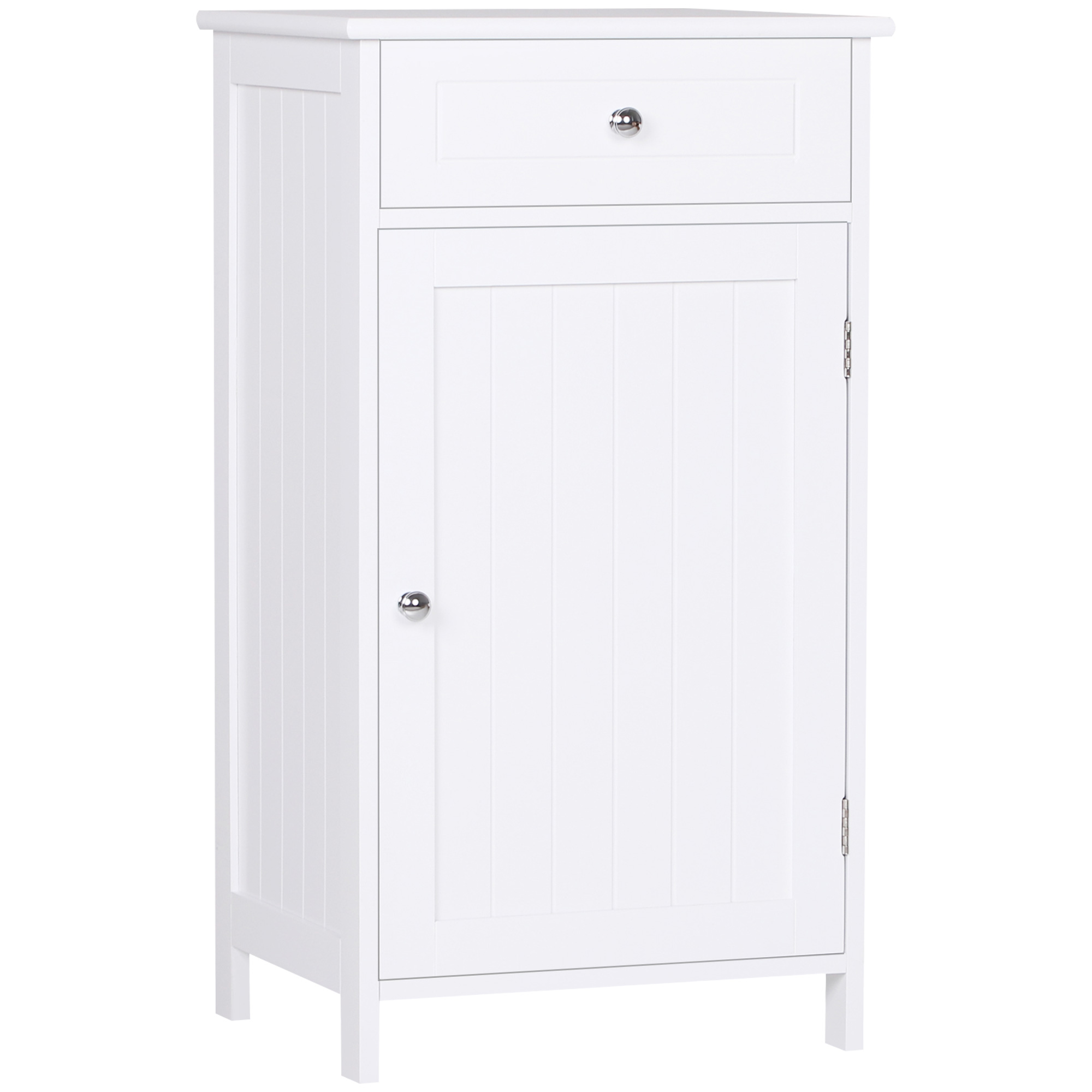 Mobilier pentru baie -  Mobila pentru Baie Usa Basculanta si Sertar Alb 43 x 34 x 77cm
