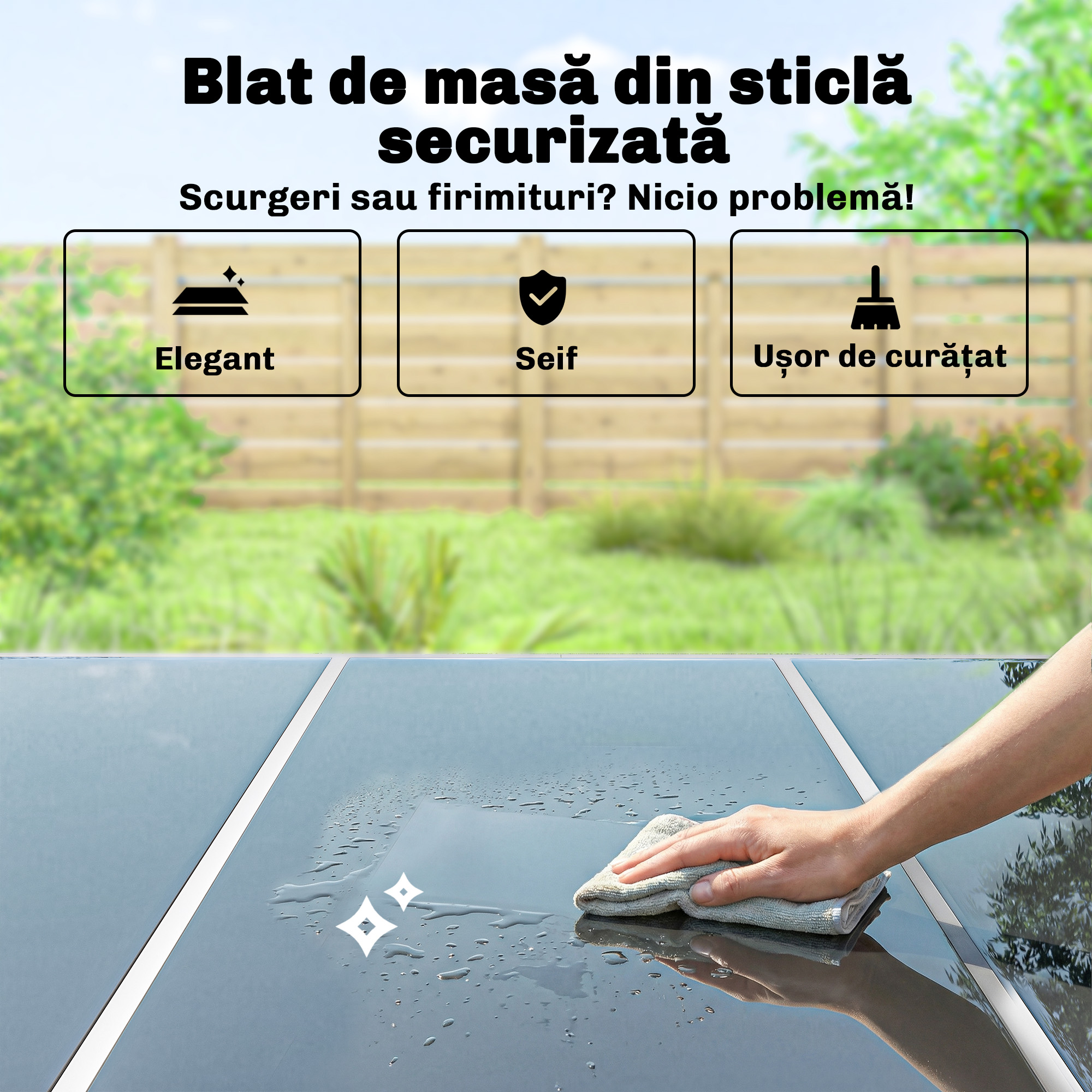  Set Gradina 7 Piese: Masa Dreptunghiulara si 6 Scaune Suprapozabile [6]