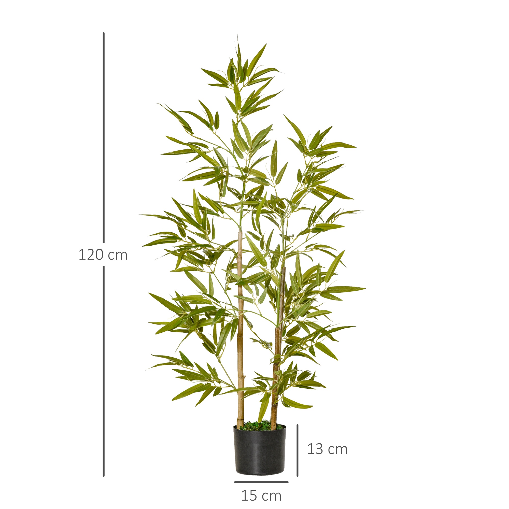  Planta Bambus Artificial Inaltime 120 cm cu Ghiveci pentru Interior si Exterior -Verde [2]