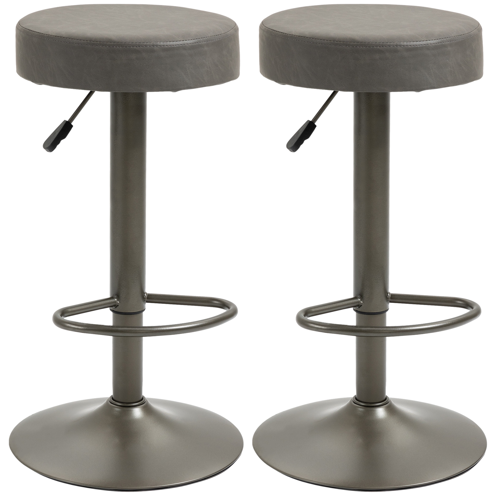Bucatarie -  Set 2 Scaune Bar Pivotante & Reglabile 35×36×64-85 cm