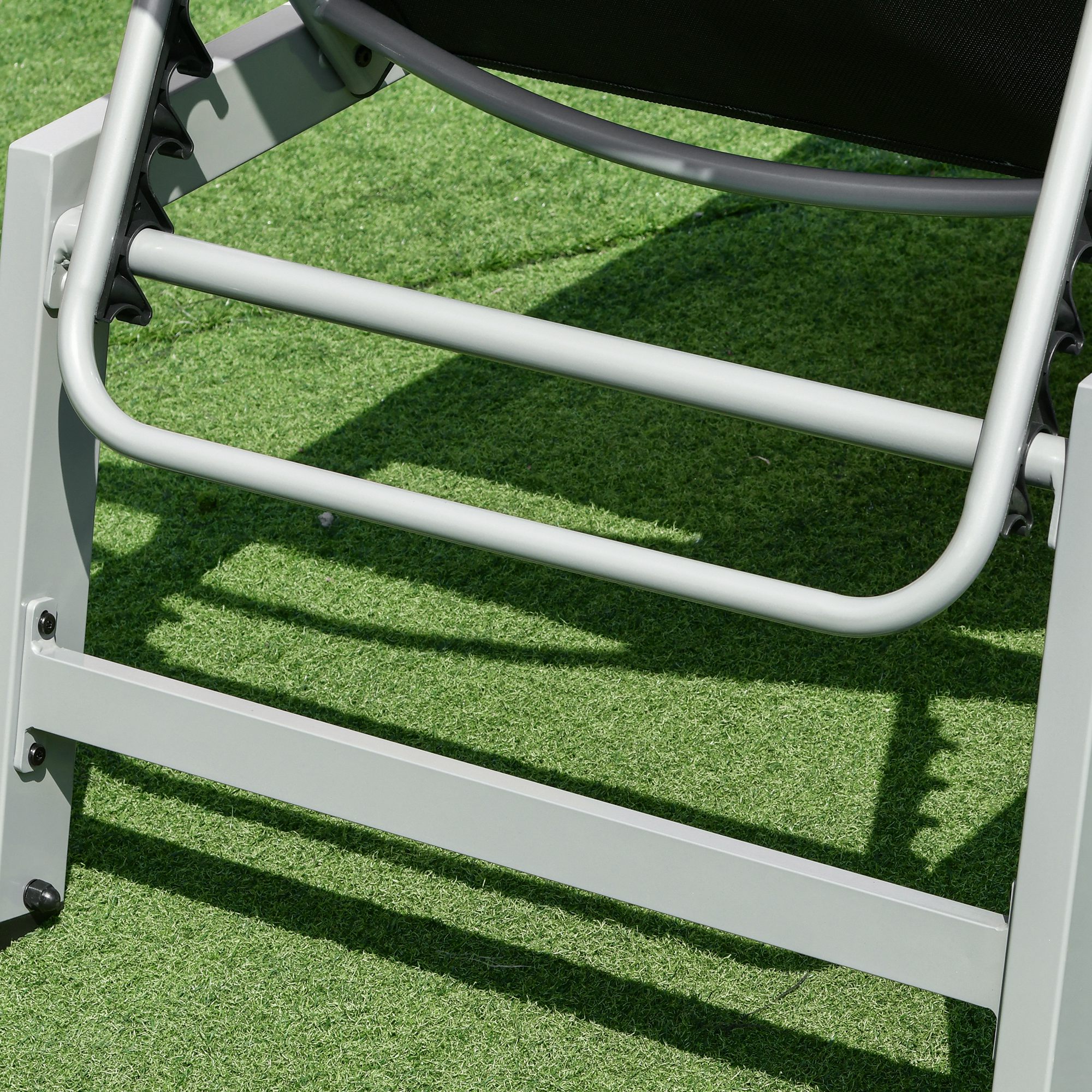 Sezlong  Pat de Plaja pliabil cu bureta in textilene Negru si Argintiu [8]