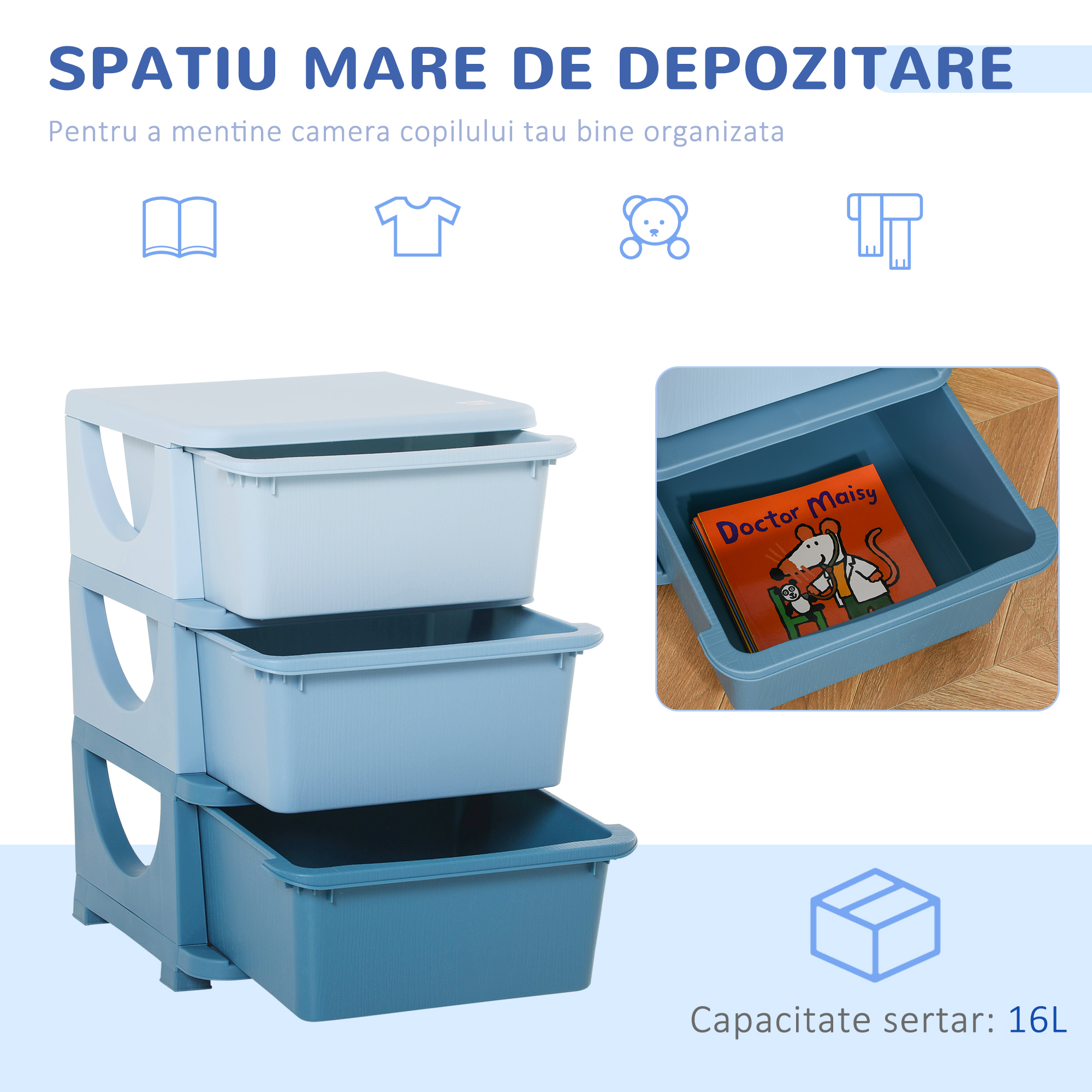  dulap cu 3 sertare, din plastic, 37x37x56.5 [3]