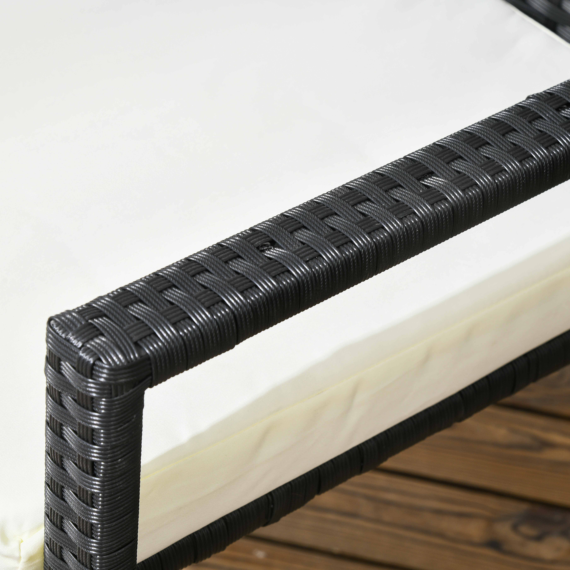  Set Gradina 7 Piese din Ratan PE cu Masa de 150x90x72 cm si 6 Scaune de 58x62x87 cm cu Perne [7]