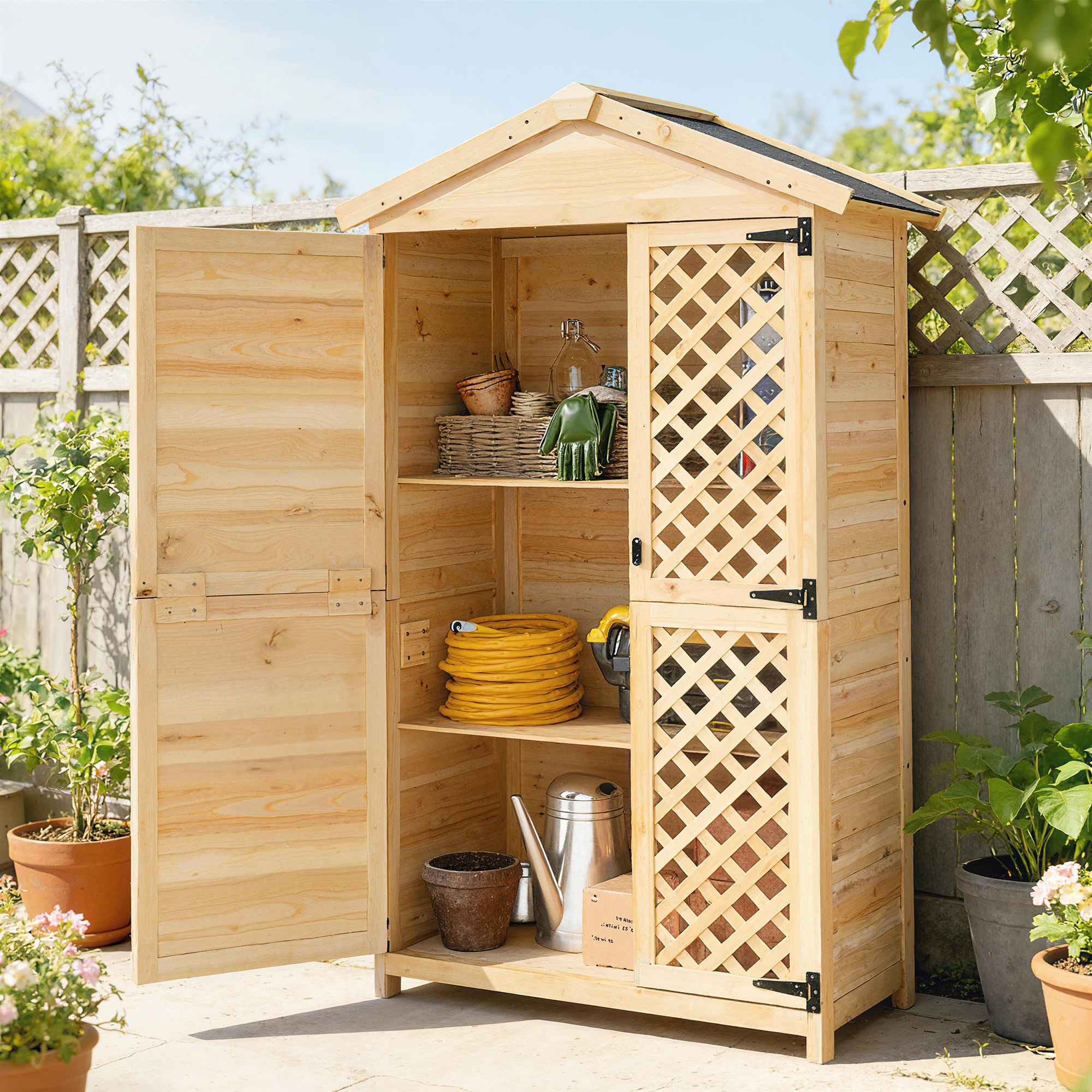  Dulap Exterior: Casuta de Gradina cu Usa Ventilata si Kit Anti-Rasturnare. [1]