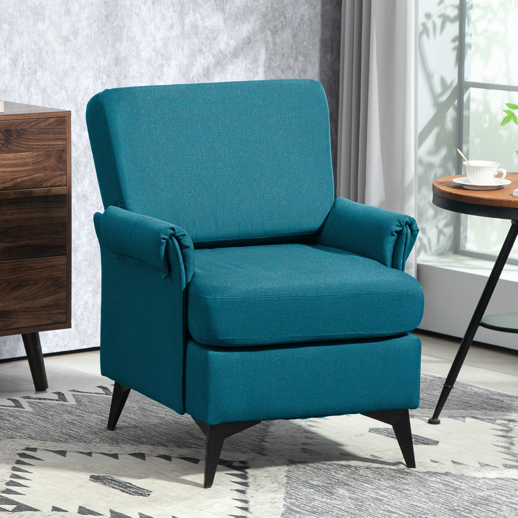  Fotoliu Modern Fotoliu Confortabil pentru Semineu Scaun de Efect din Panza pentru Camera de Zi Dormitor Biroul de Acasa Verde fotoliu pentru oaspeti sufragerie camera de zi dormitor dormitor interior [1]