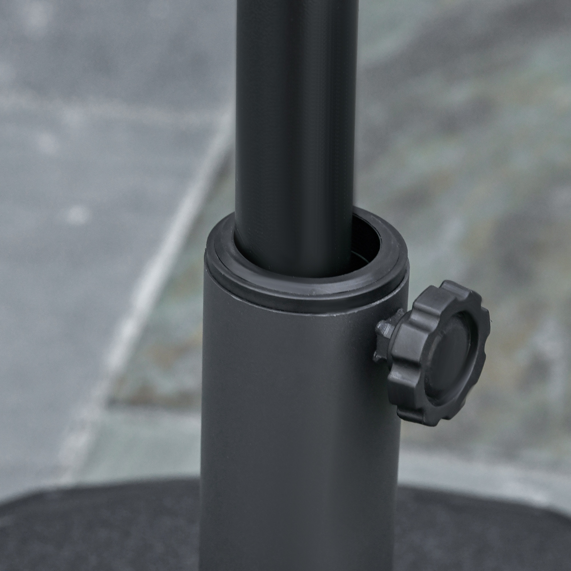  Baza pentru umbrela rotunda Φ55cm din plastic de 30kg pentru stalpi de 38-48mm negru [8]