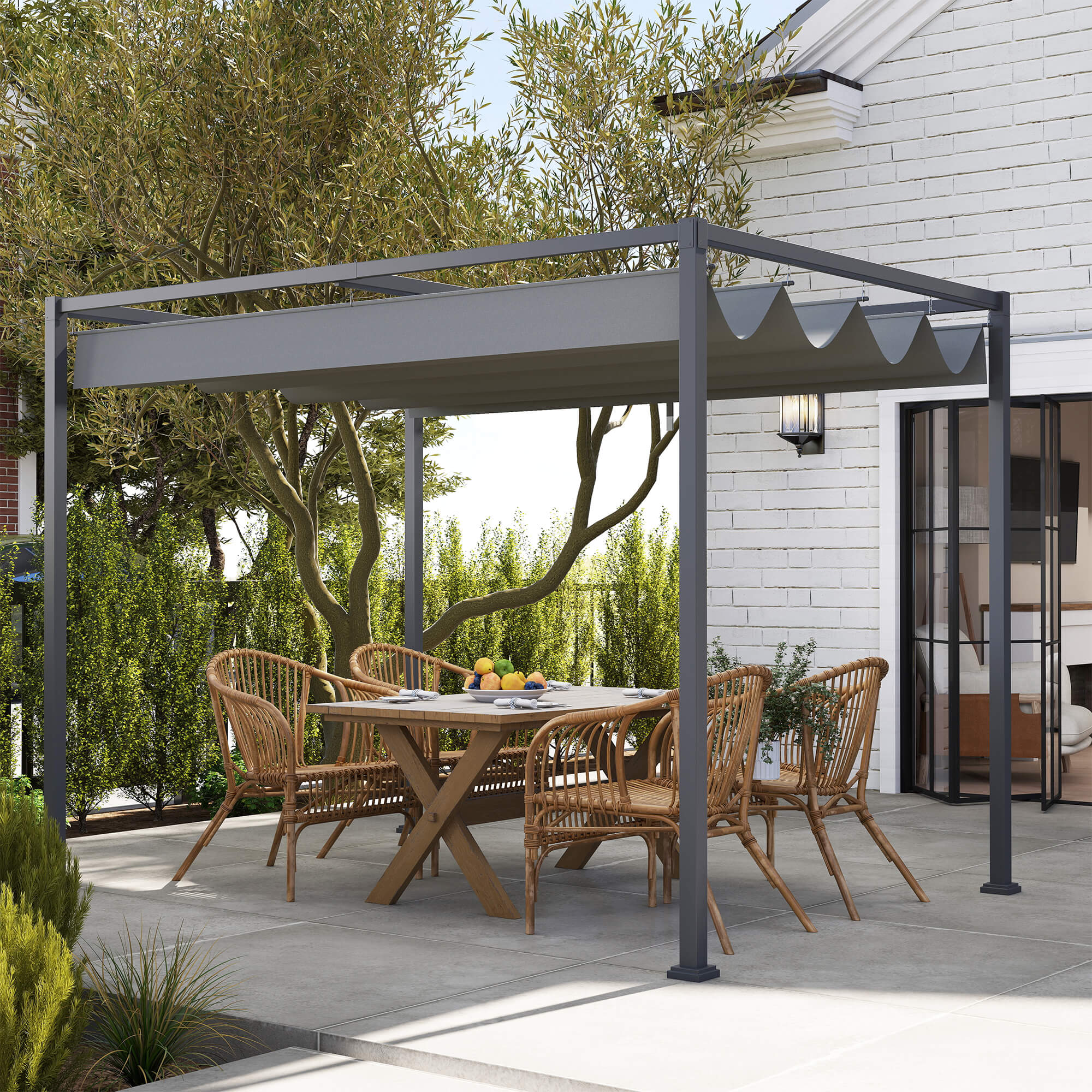  Foisor Pergola 298×213×222 cm - Pergola cu Panza Glisanta pentru Exterior [1]