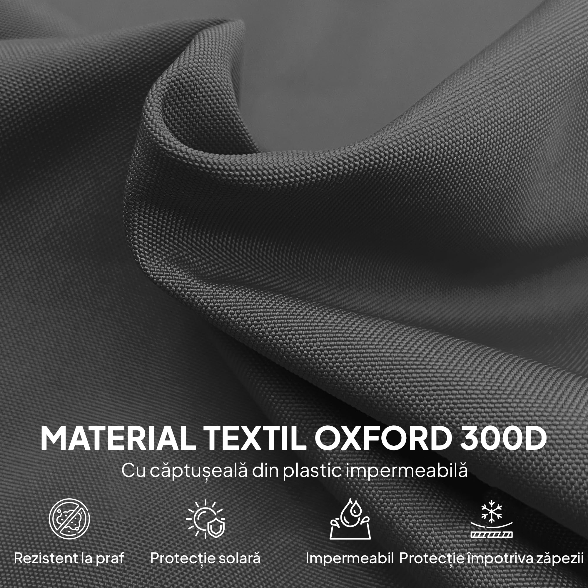  Husa pentru Umbrela 3x3 m Impermeabila, Protectie cu Fermoar si snur, Negru [4]