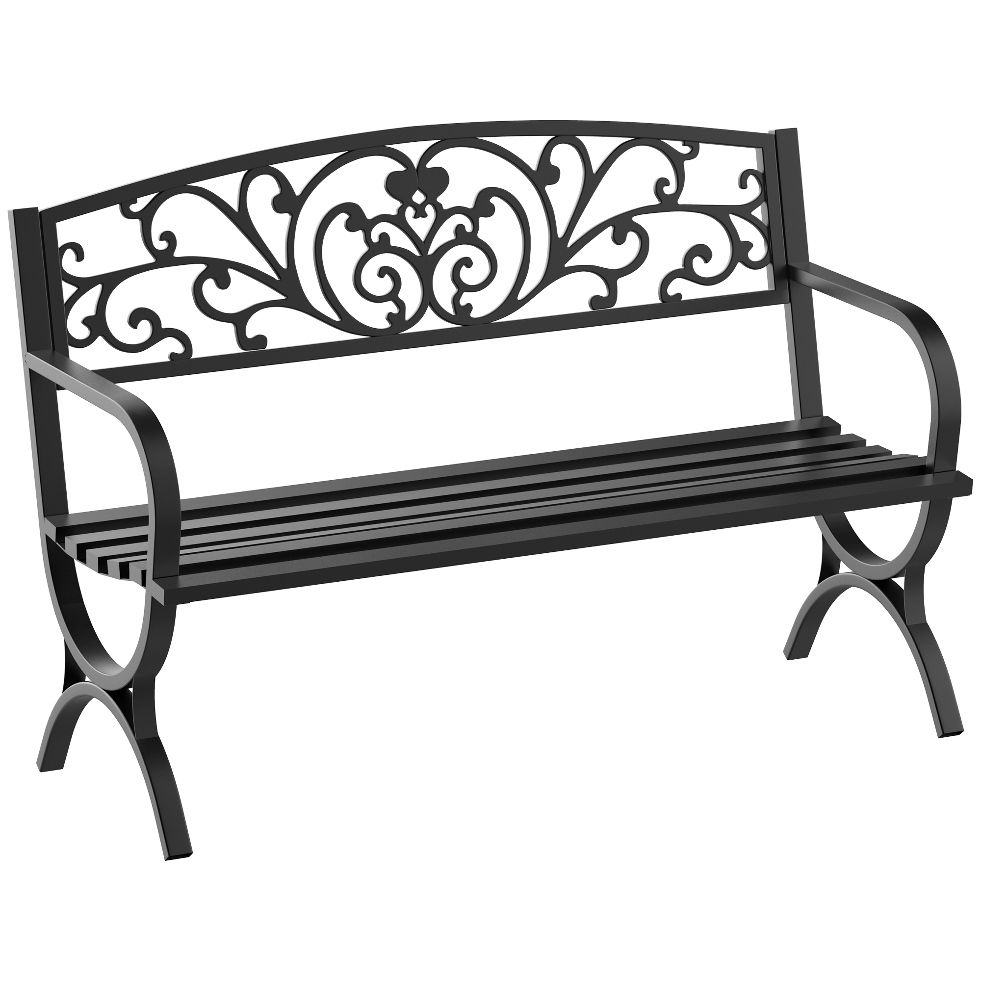 Gradina & balcon -  Banca Exterior Fonta 127×60×85 cm, Neagra