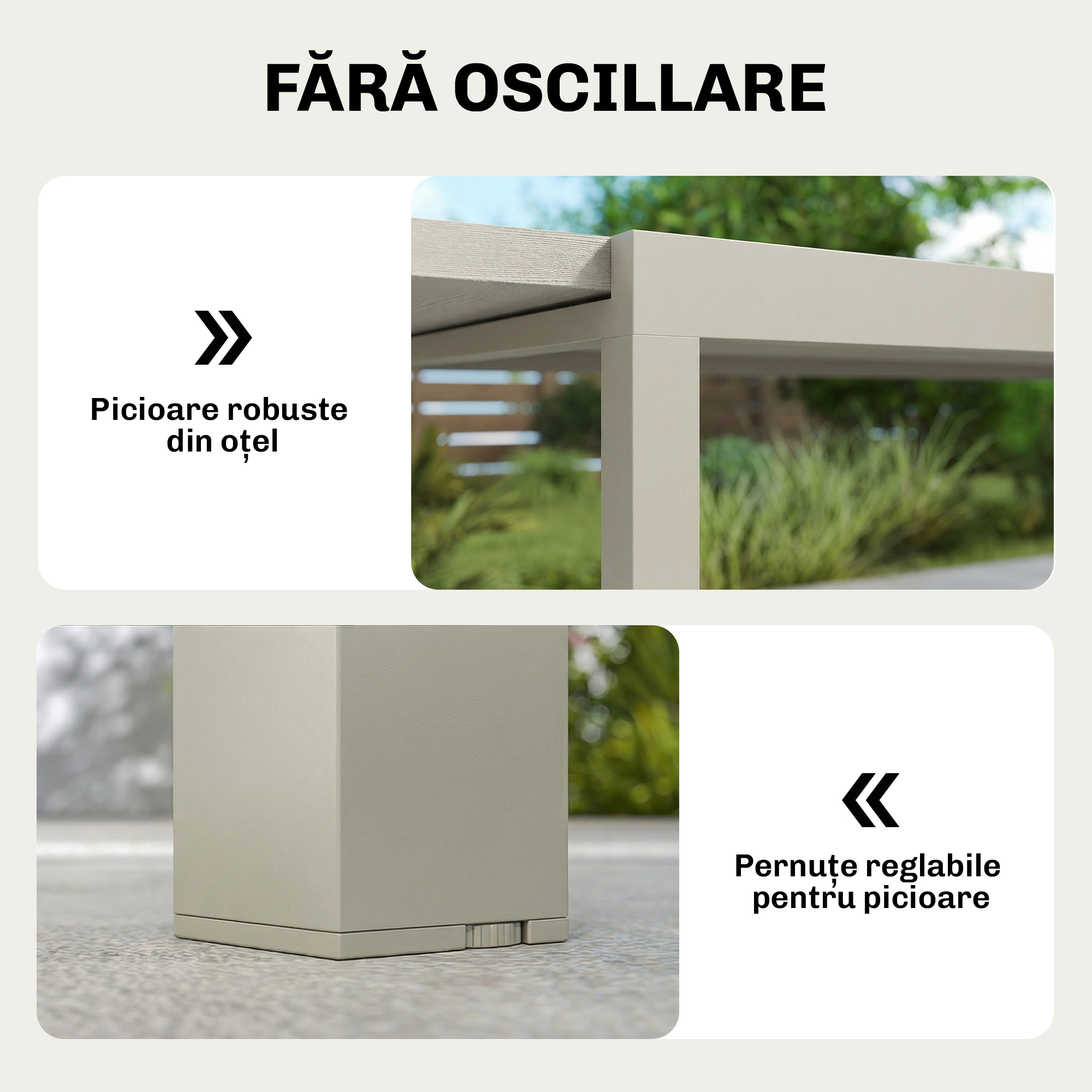  Masa de Gradina Extensibila pentru 8-10 Persoane, din Aluminiu si Otel, 154/214x85x75 cm, Gri Deschis [5]