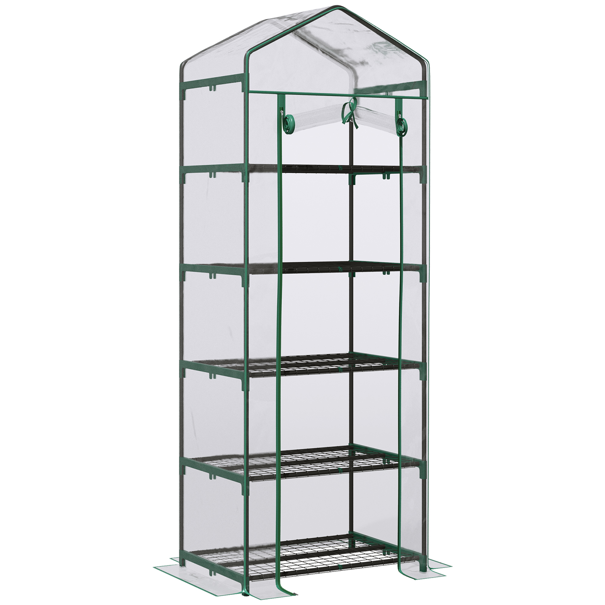 Gradina & balcon -  Mini Sera pentru Plante cu 5 Etajere din Otel cu Copertina din PVC, 69x49x193cm
