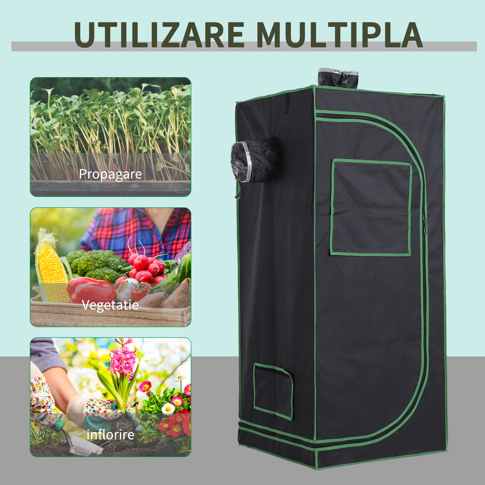  Cort Cultivare Hidroponica 60×60×140 cm - Grow Tent Compact [6]