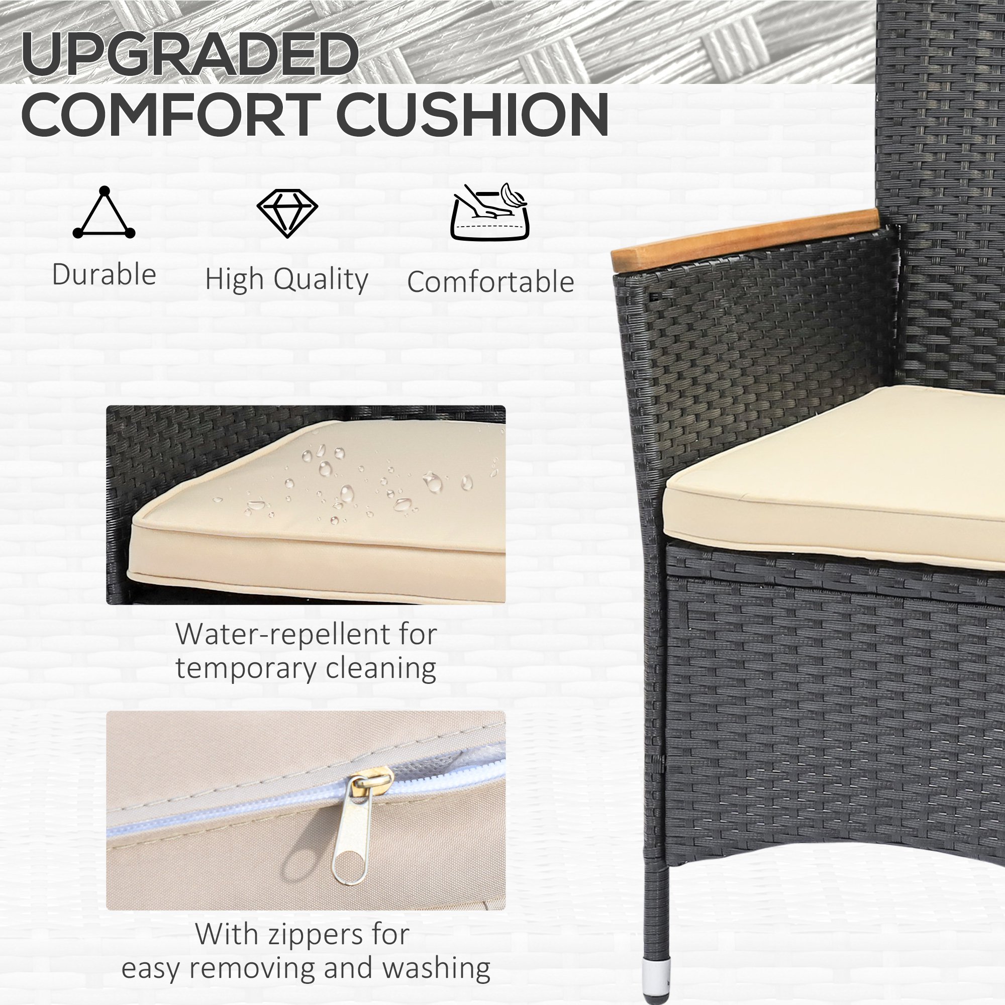  Set Mobilier Gradina 7 Piese - Ratan, Lemn & Perne Moi [3]