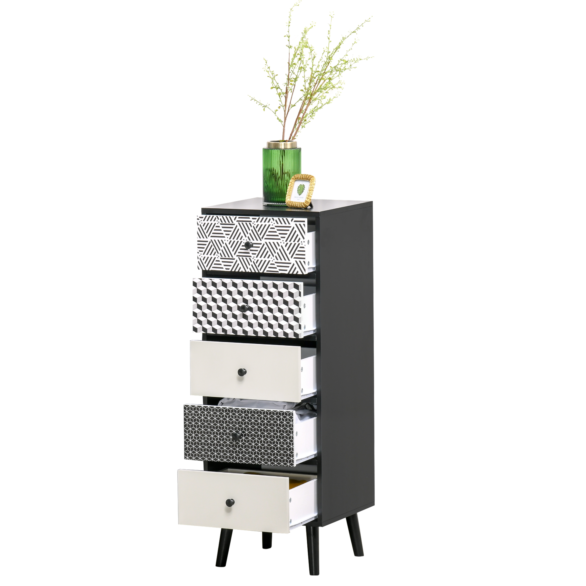  Mobila Comoda cu 5 sertare Mobilier modern pentru casa dimensiune 39.5x39.5x110 cm [3]