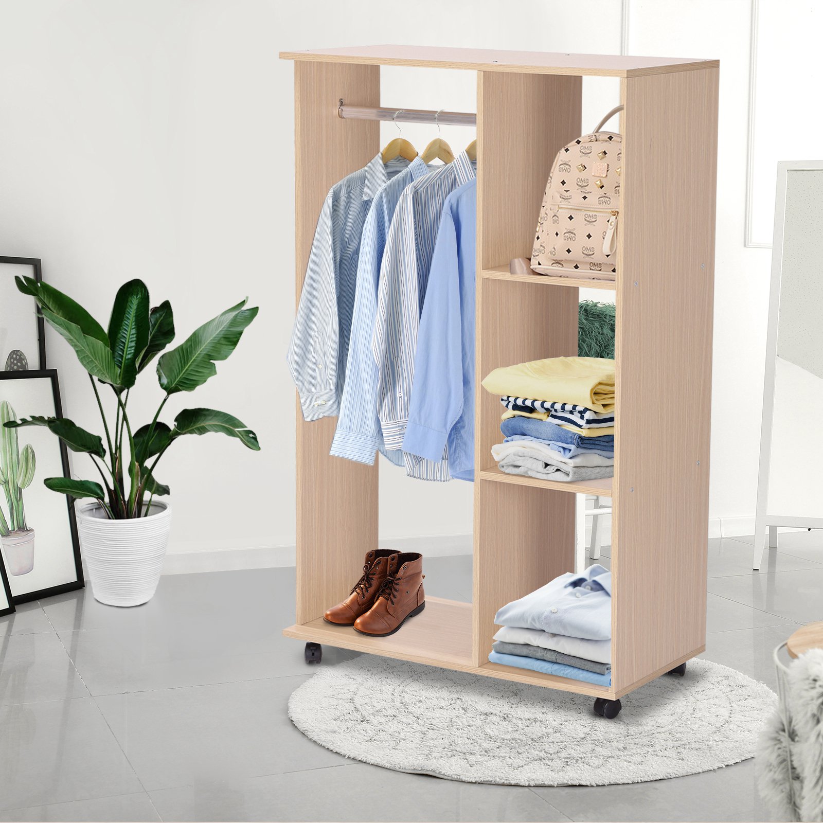  dulap deschis cu cuier si 3 rafturi, 80 x 40 x 128 cm [1]