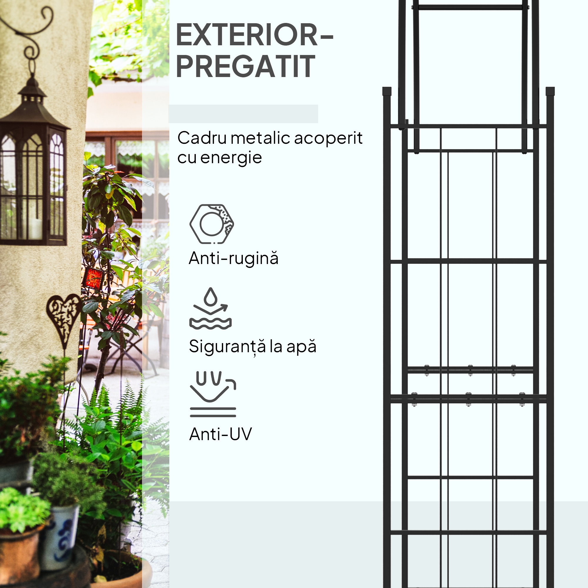  Pergola de Gradina de 2.23 m, Bolta de Nunta pentru Ceremonie, Spalier Ideal pentru Cataratori si Decoratiuni [5]