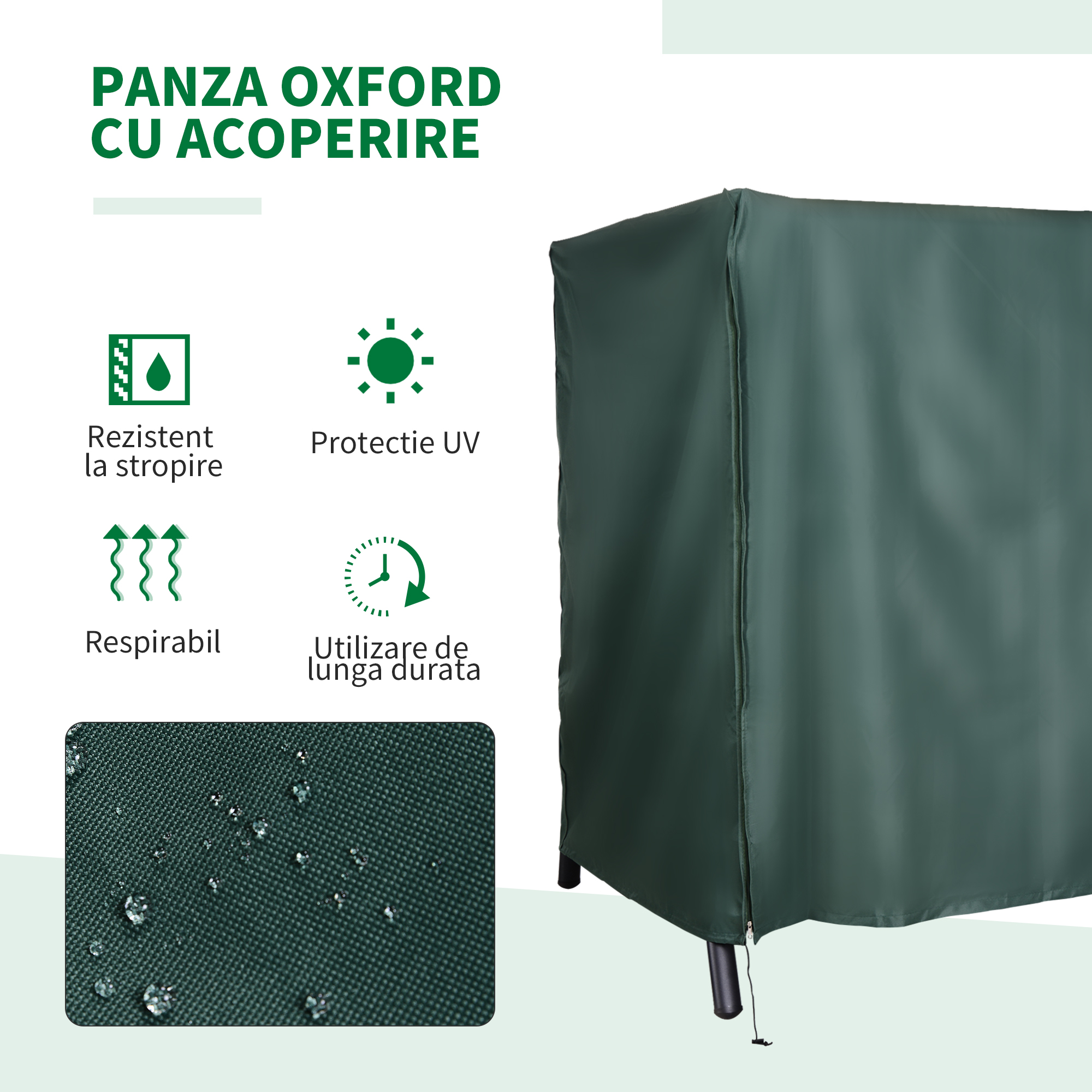 Panza de Acoperire pentru Leagan din Tesut Oxford Impermeabil 180x124x164cm [3]