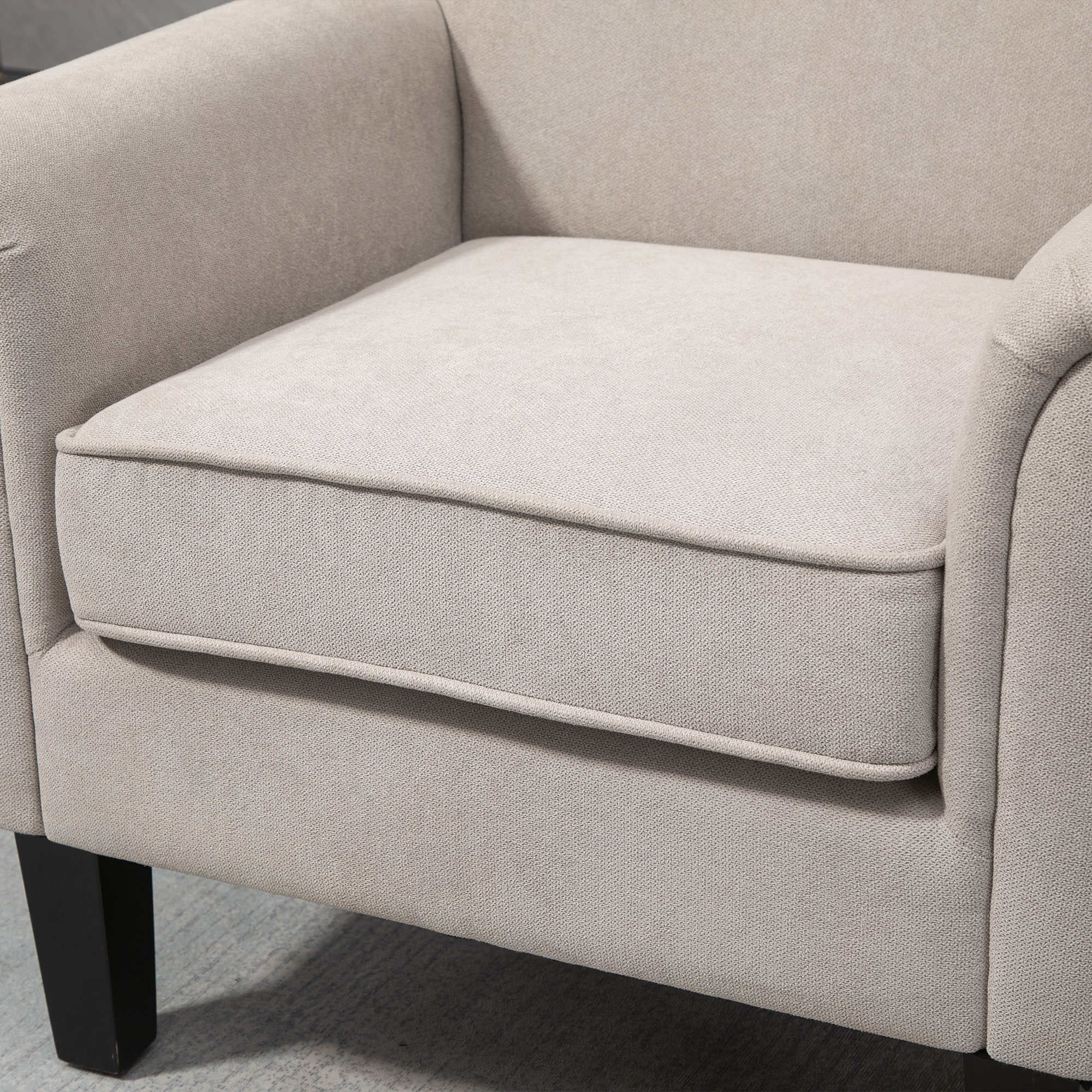  Fotoliu pentru Living, Stil Nordic, Tapitat cu Lemn si Poliester, Ideal pentru Living si Familie, 79x78x87 cm, Gri [7]