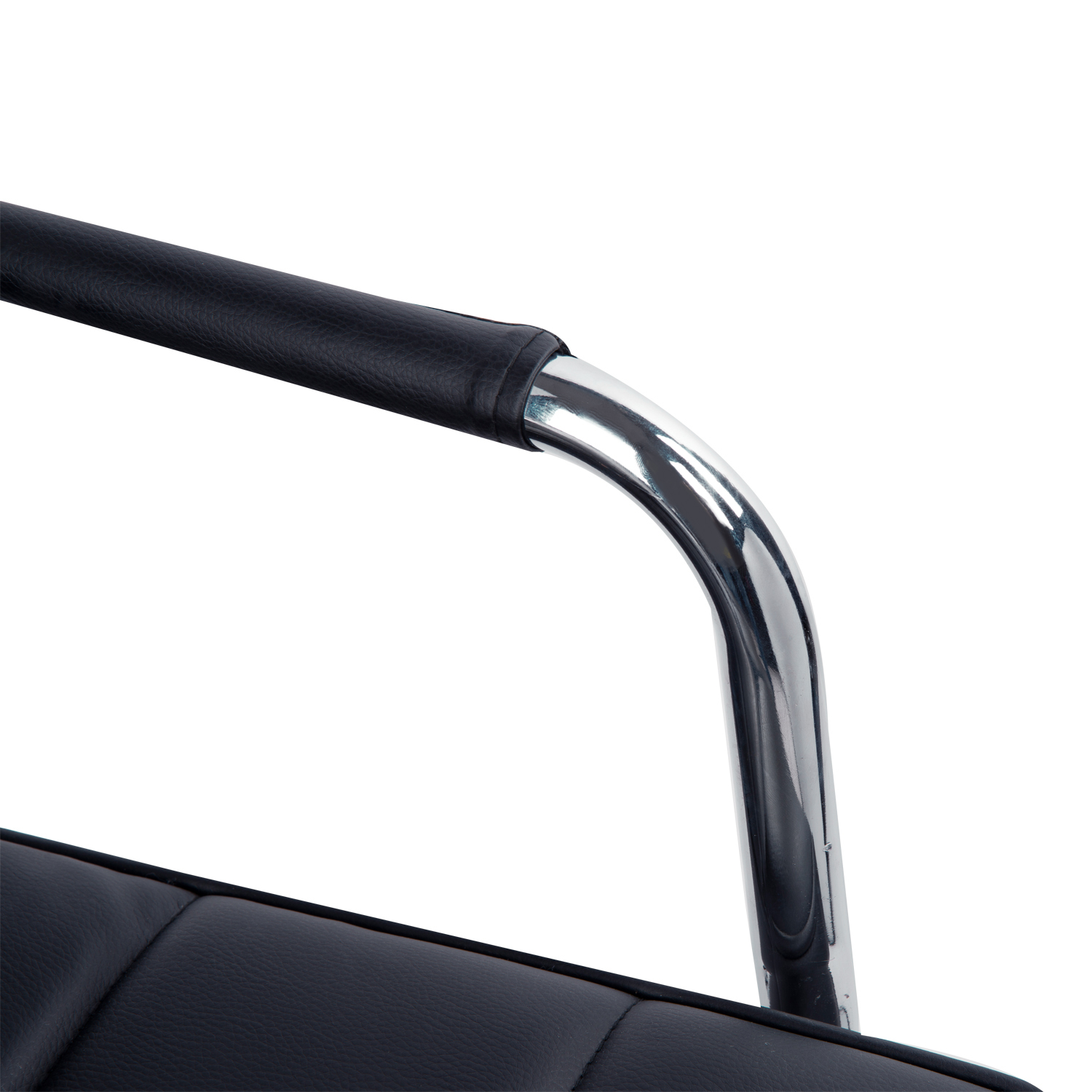  Scaun Rotativ cu Brate din Piele Sintetica, Negru 52.5x54x94cm [8]