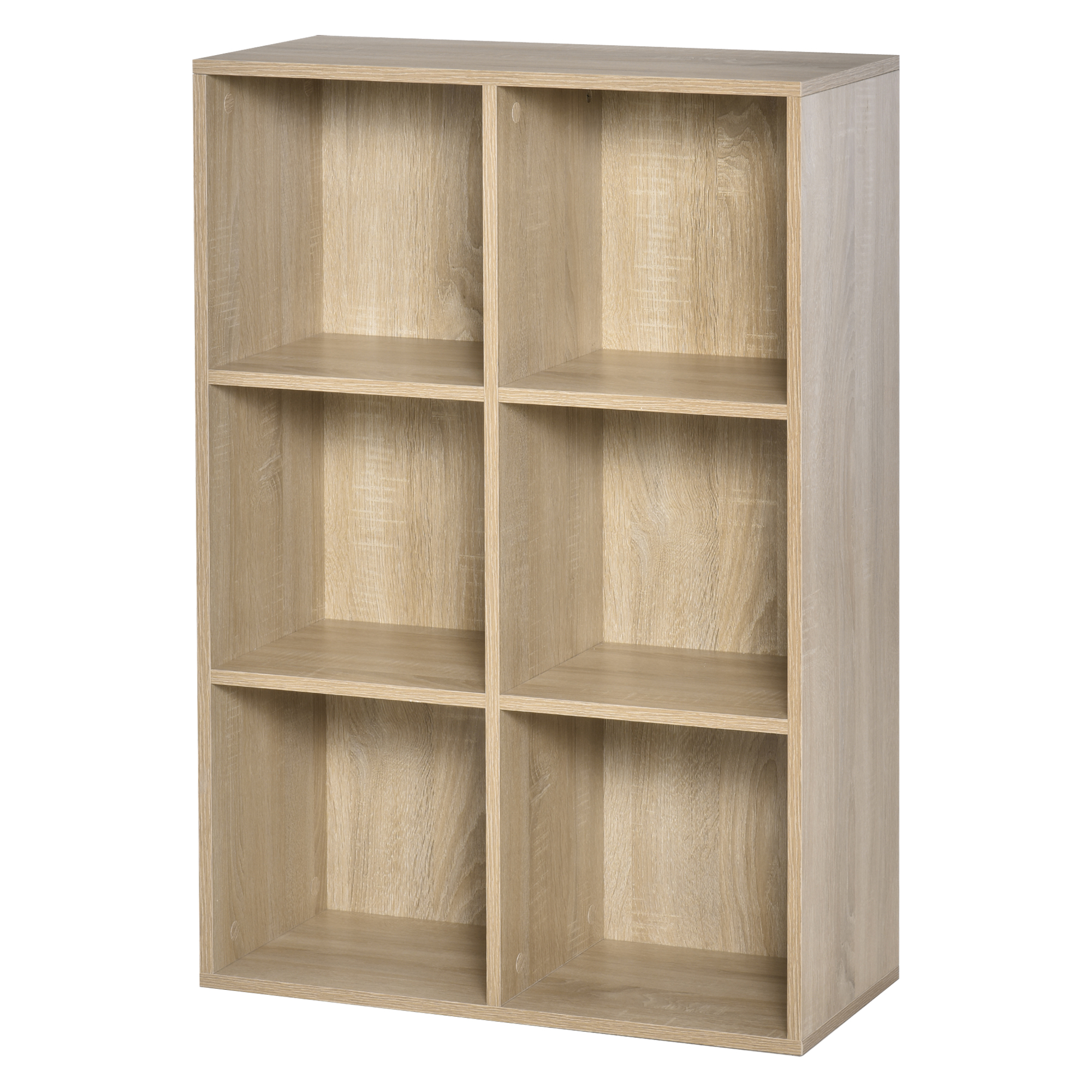 Mobile Libreria Moderno a 6 Cubi in Legno, 65.5x30x97.5 cm, color Rovere [0]