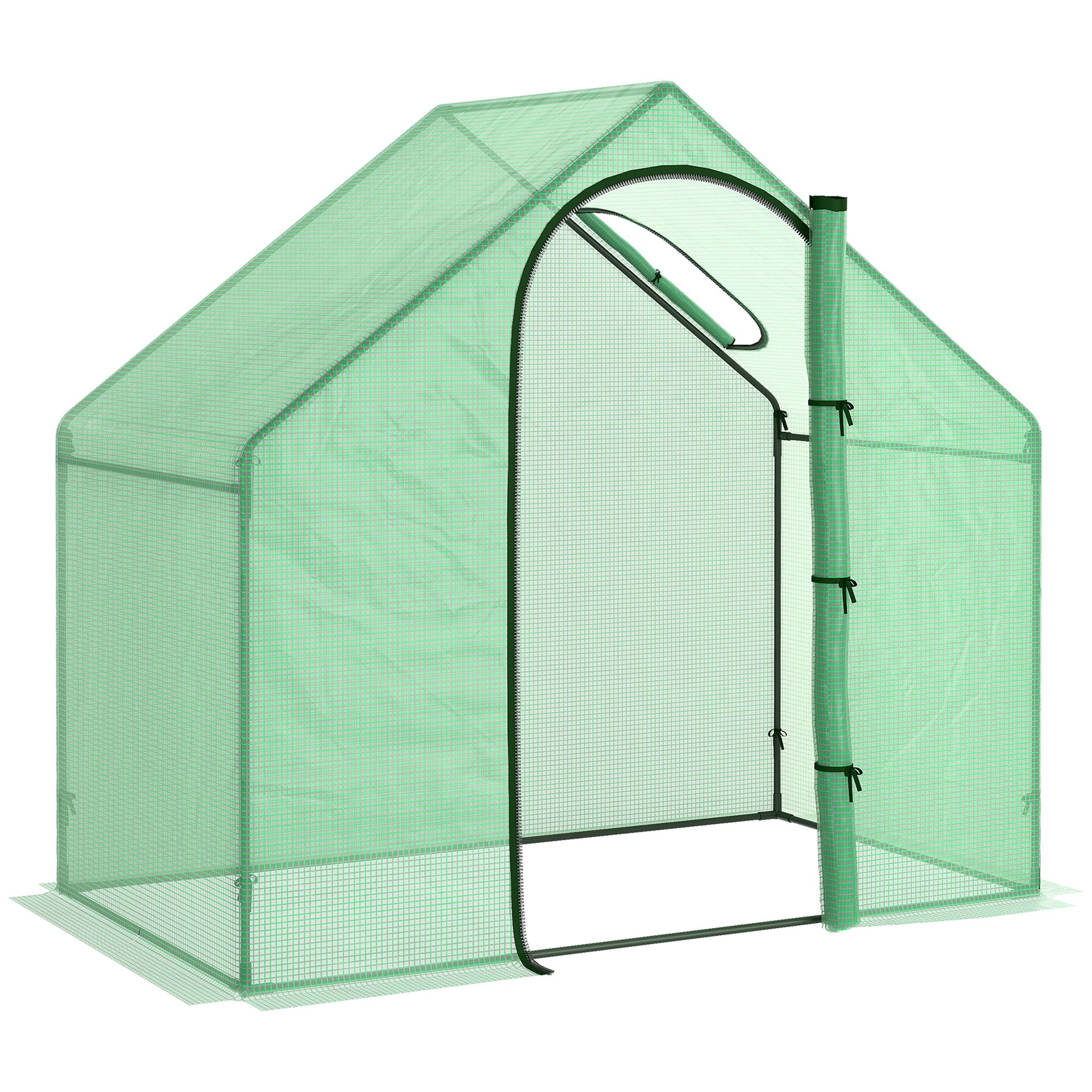 Gradina & balcon -  Sera Cabina Portabila 6' x 3' x 6', Folie PE, Sera de Gradina cu Cadru de Otel, Usa cu Fermoar, Aerisire Superioara, pentru Flori, Legume, Puieti, Plante Tropicale, Verde