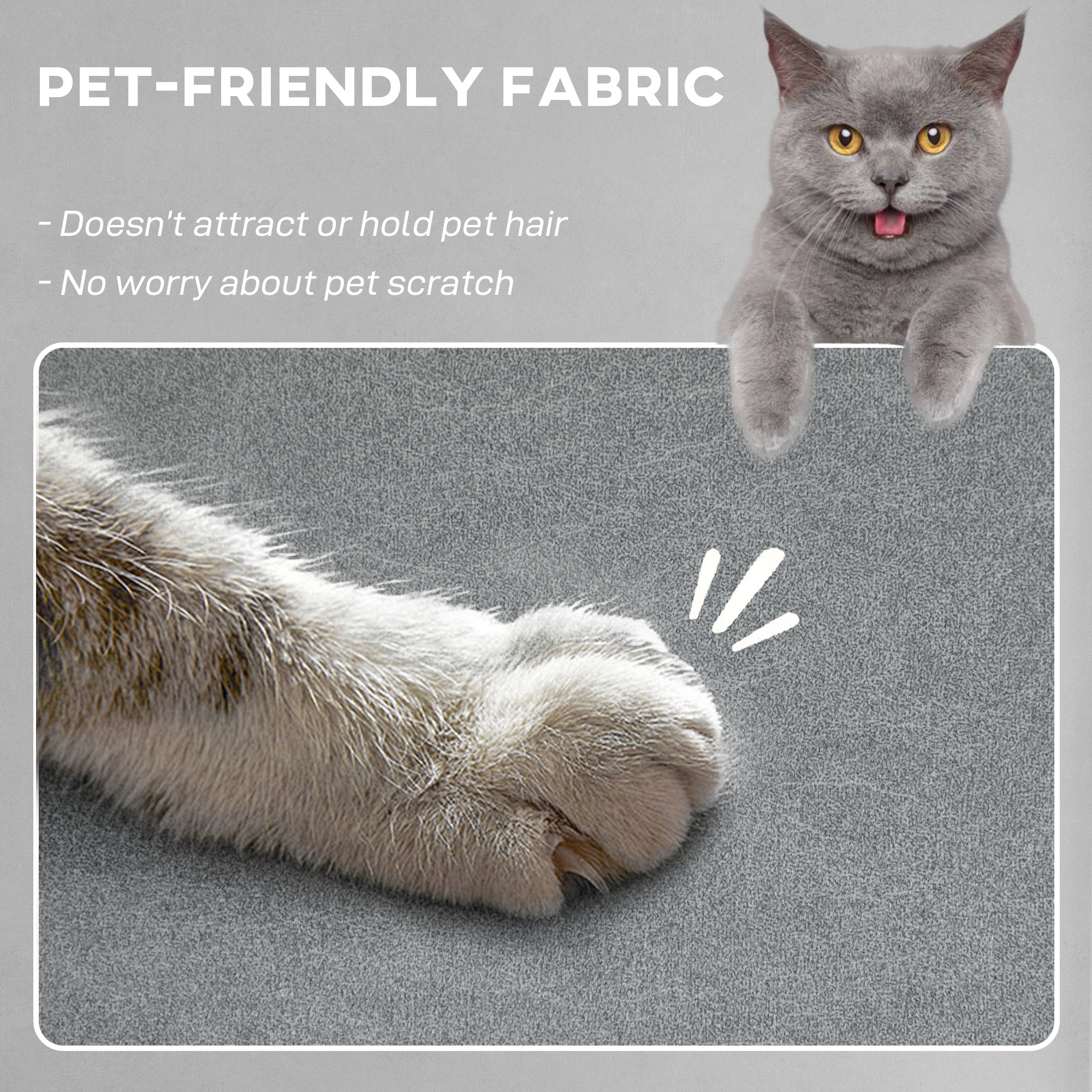  Fotoliu Reclinabil cu 8 Puncte de Masaj si 5 Moduri, Poggiapiedi, incalzire, Material Catifelat, Gri [5]