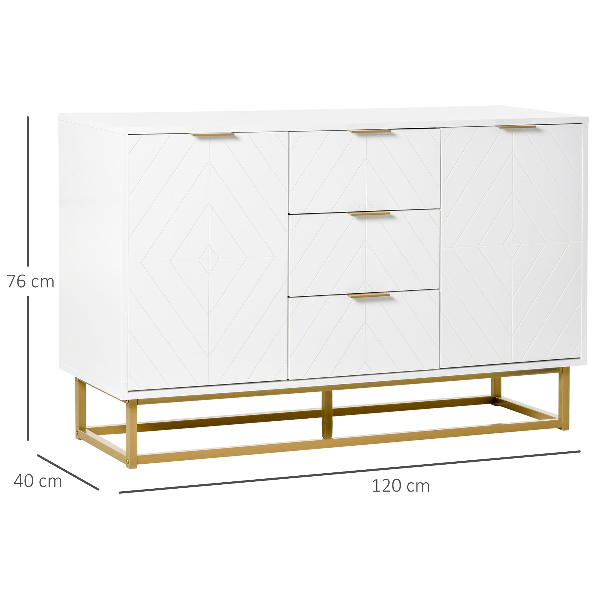  Dulap Modern Alb Dulap Jos Bufet pentru Bucatarie cu 3 Sertare si 2 Usi [2]