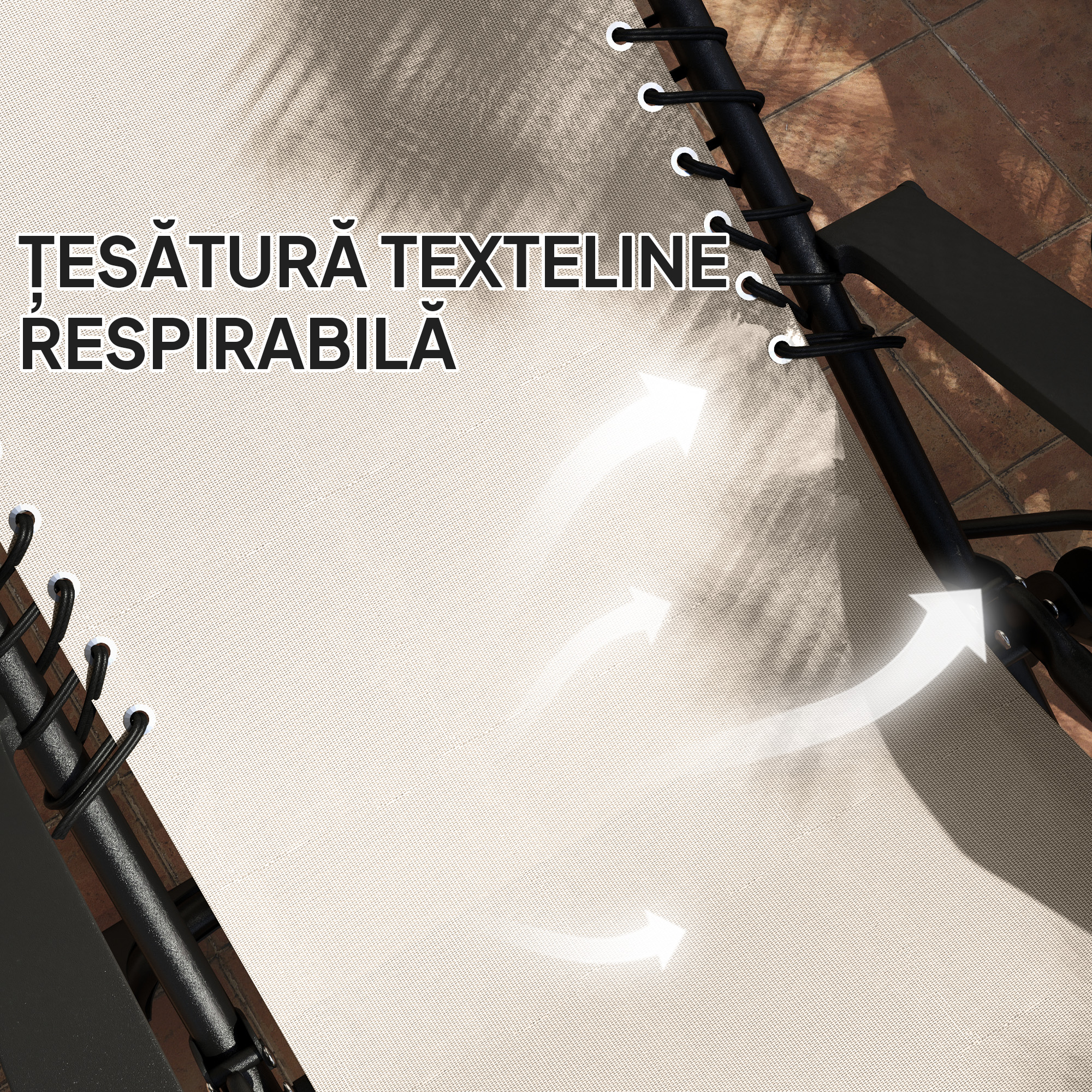  Set de 2 sezlonguri de Gradina cu Gravitatie Zero si Masuta cu Suport pentru Pahare, 47x47x54 cm, Bej [5]