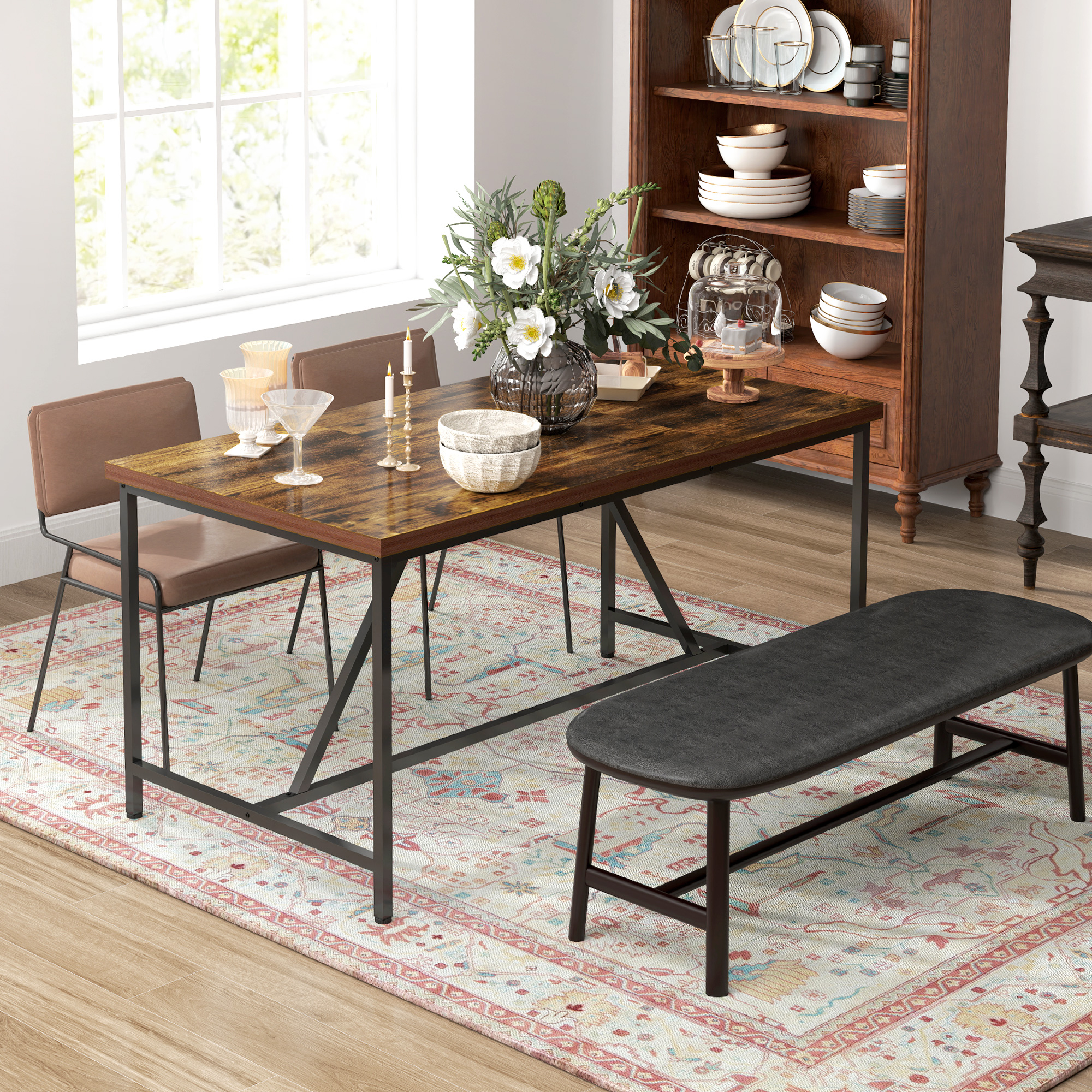  Masa Industriala 150×80 × 75 cm Lemn+Otel [1]