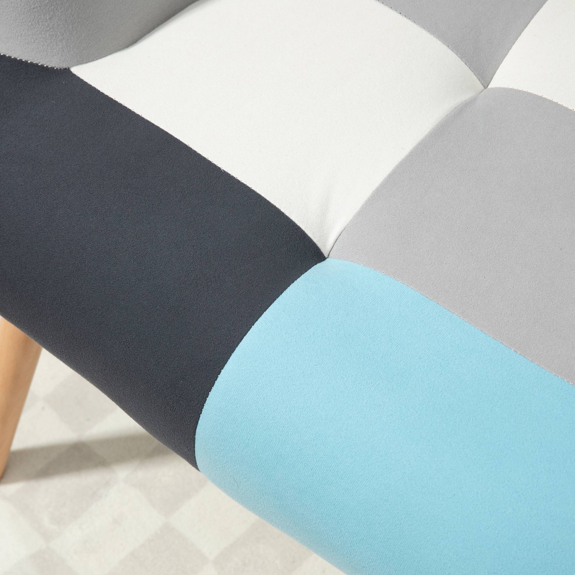  Scaun Decorativ Tapitat cu Brat & Spatar Capitonati - Dormitor [6]