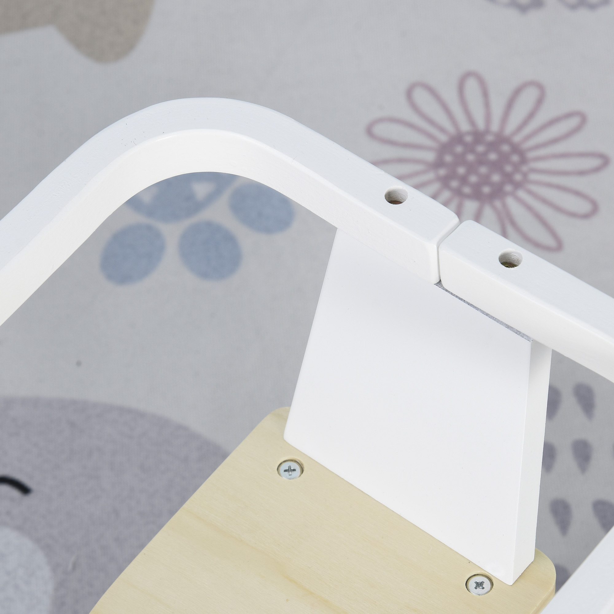  Cal tip Balansoar Clasic cu Margine pentru Copii 1-3 Ani Lemn Alb [8]