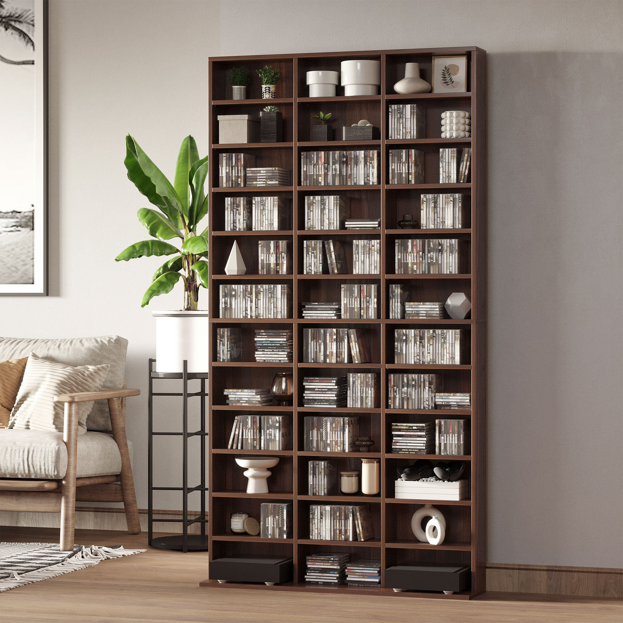  biblioteca de perete, 195x102x23.5cm, maro [1]