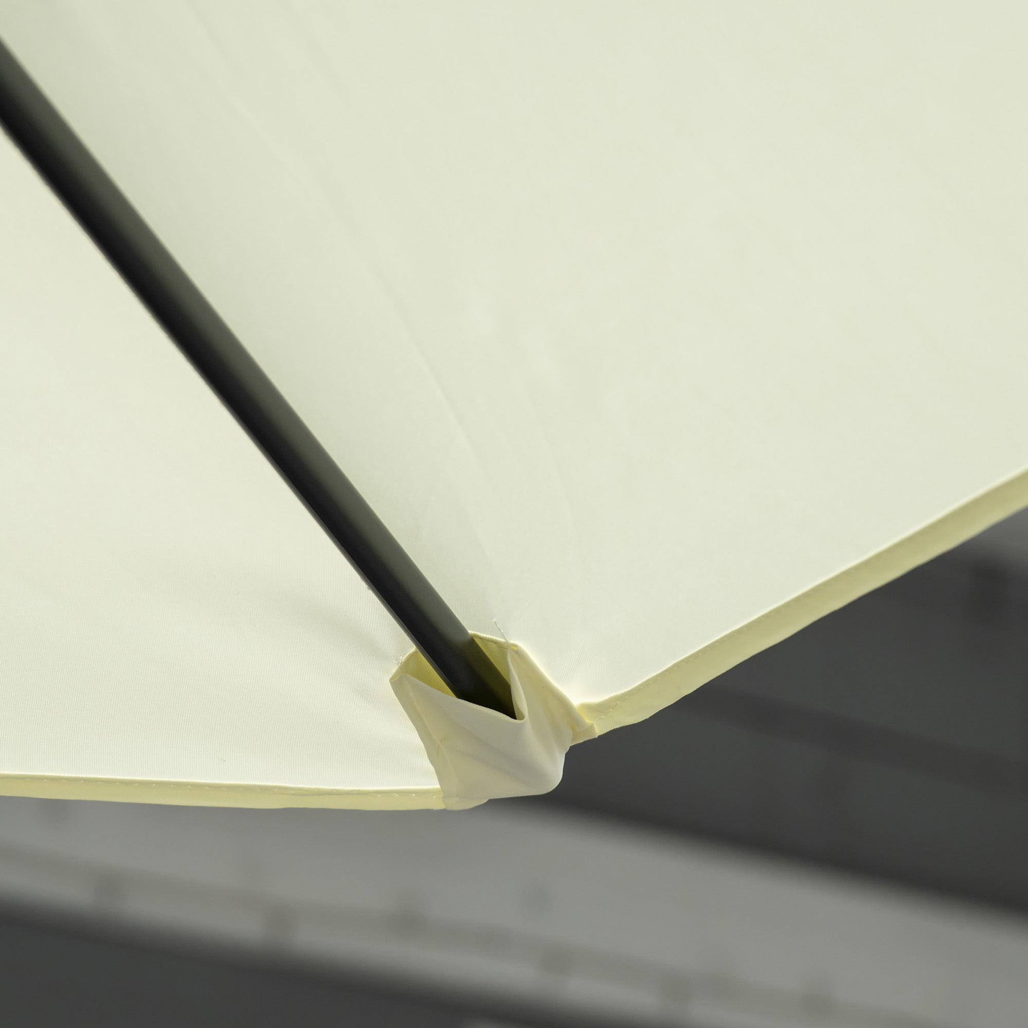  Umbrela de Gradina cu Rotatie la 360°, Brat cu Baza in Cruce si Orificiu de Ventilatie, Ø256x245 cm, Bej [8]