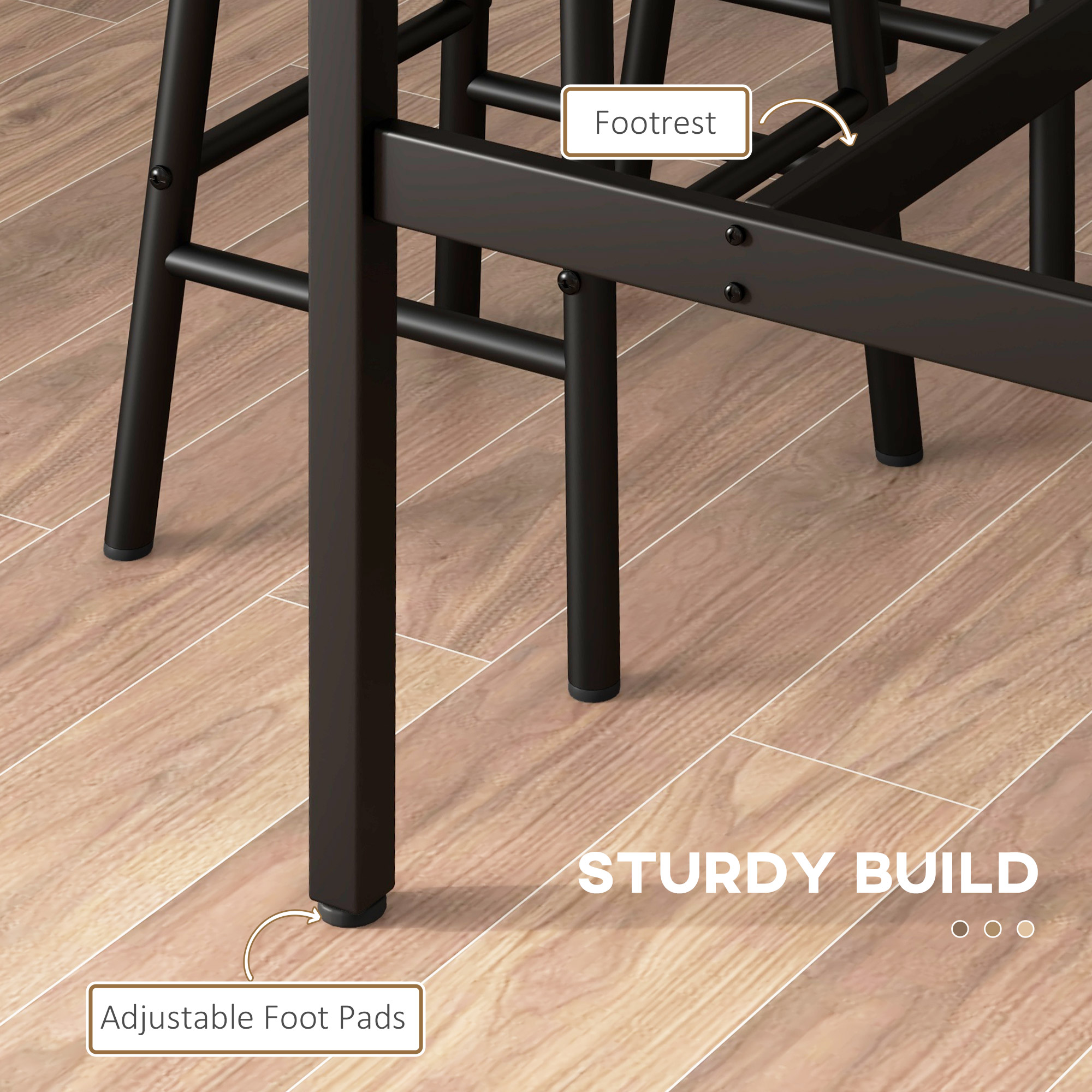  Set Dining 5 piese: Masa 60×30 cm + 4 Scaune cu Suport Picioare [6]