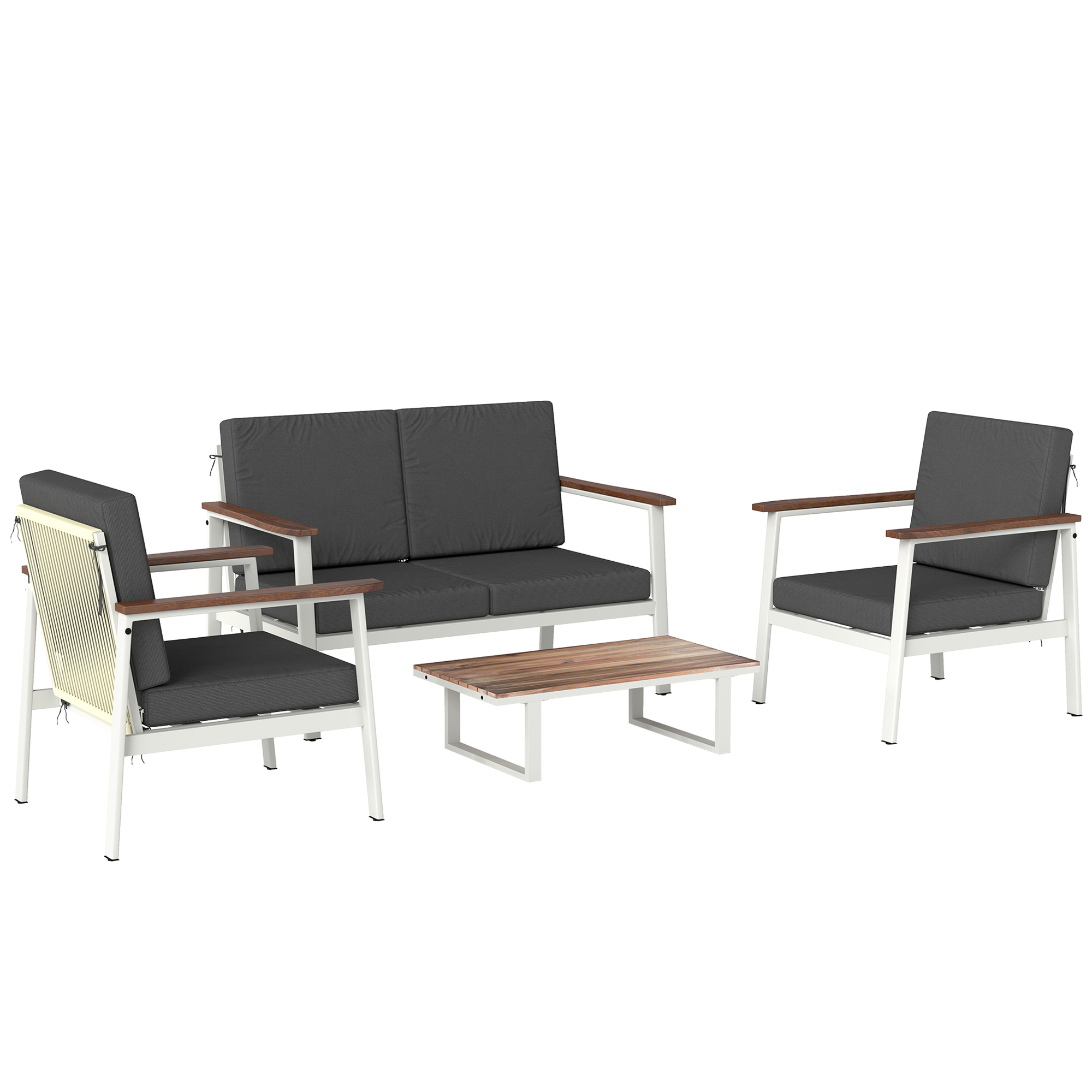 Gradina & balcon -  Set Mobilier Gradina 4 Persoane: 2 Fotolii, Canapea, Masuta