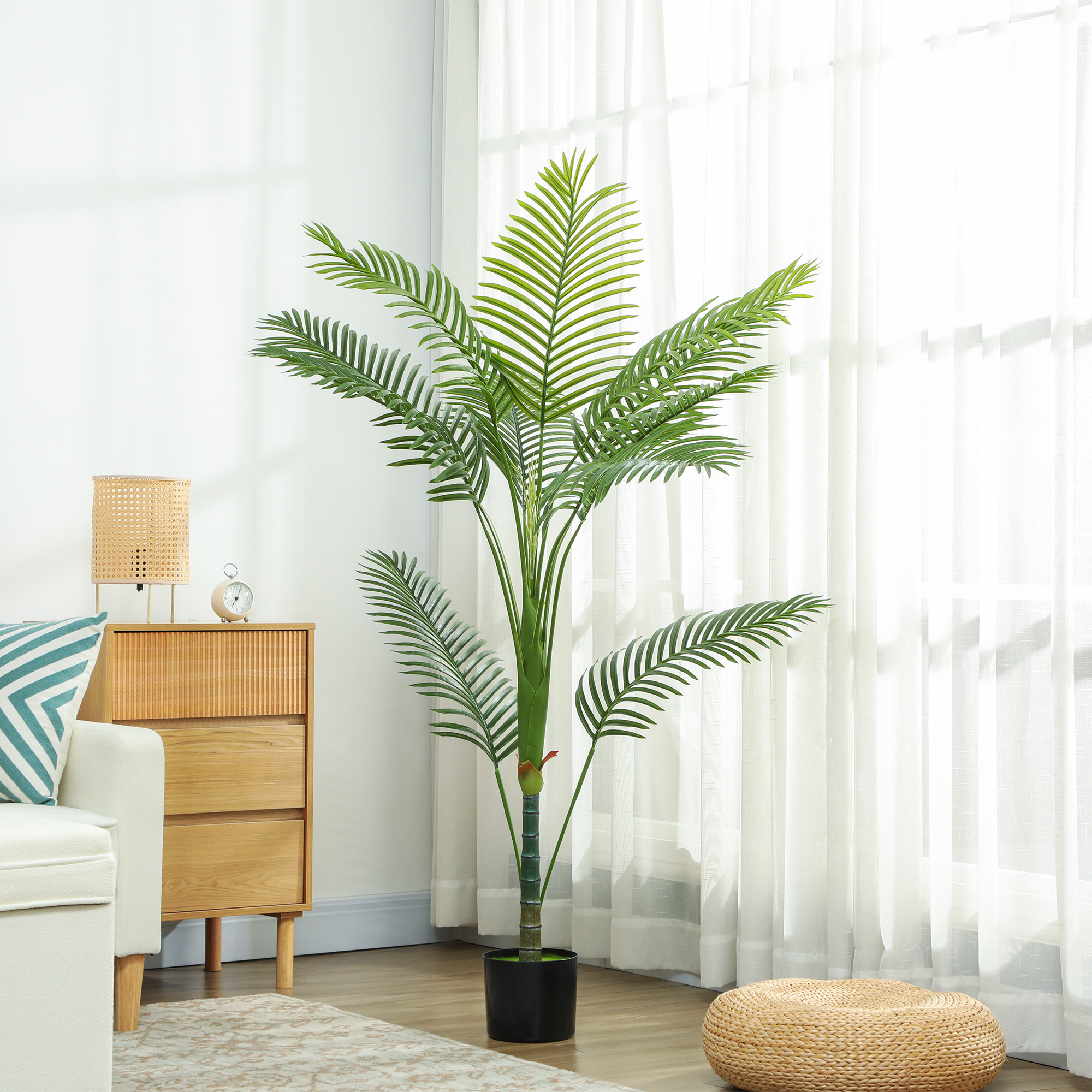  Palma Artificiala Areca inalta de 150 cm pentru Interioare cu Vas Verde [7]