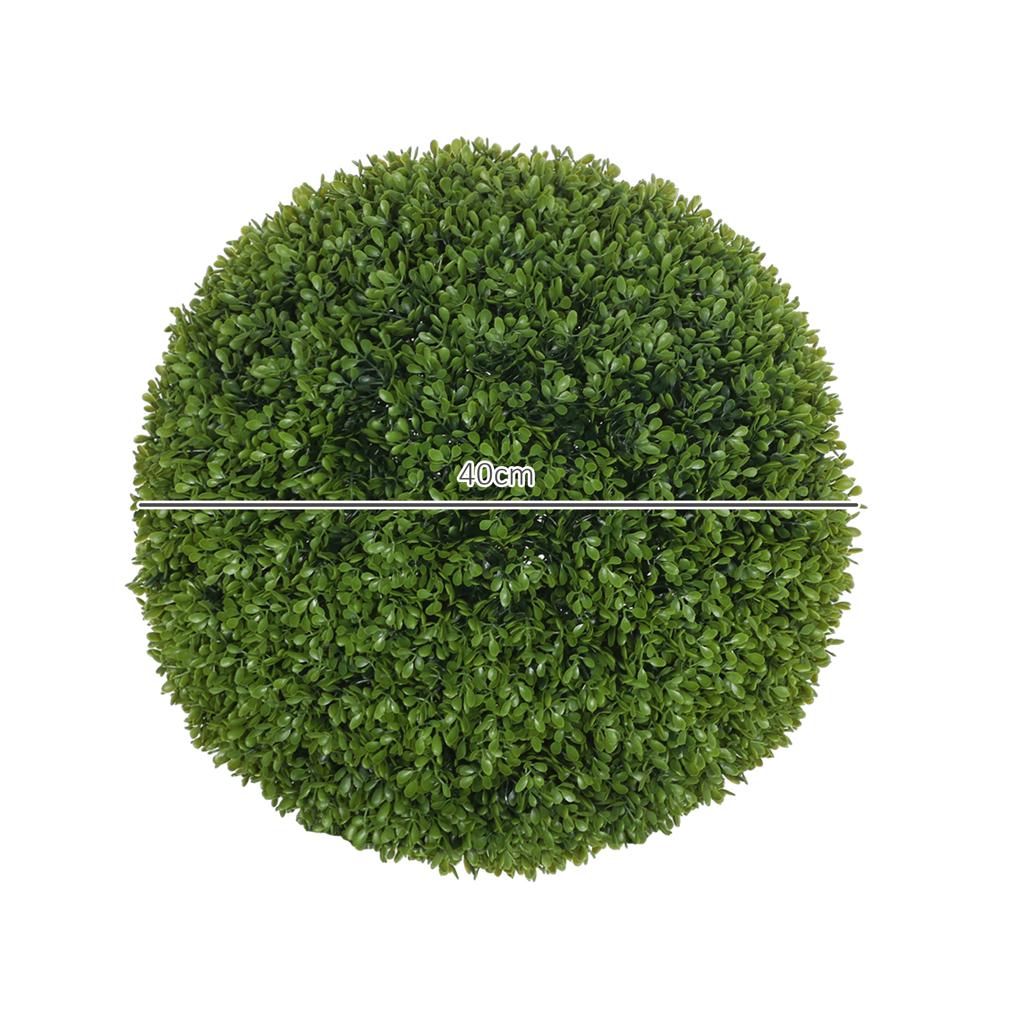  Set de 2 Plante Artificiale din Buxus in PE, Ø40 cm, pentru Interior si Exterior, Verde [2]