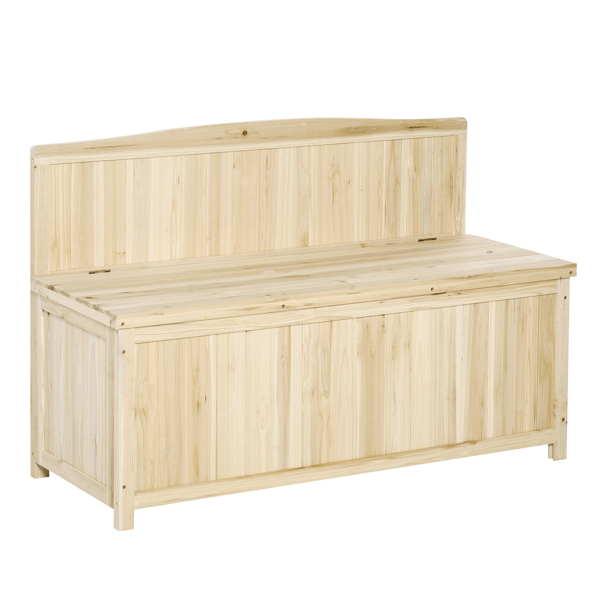 Gradina & balcon -  Cufar container pentru Extern din Lemn de Brad Natural cu Spatar