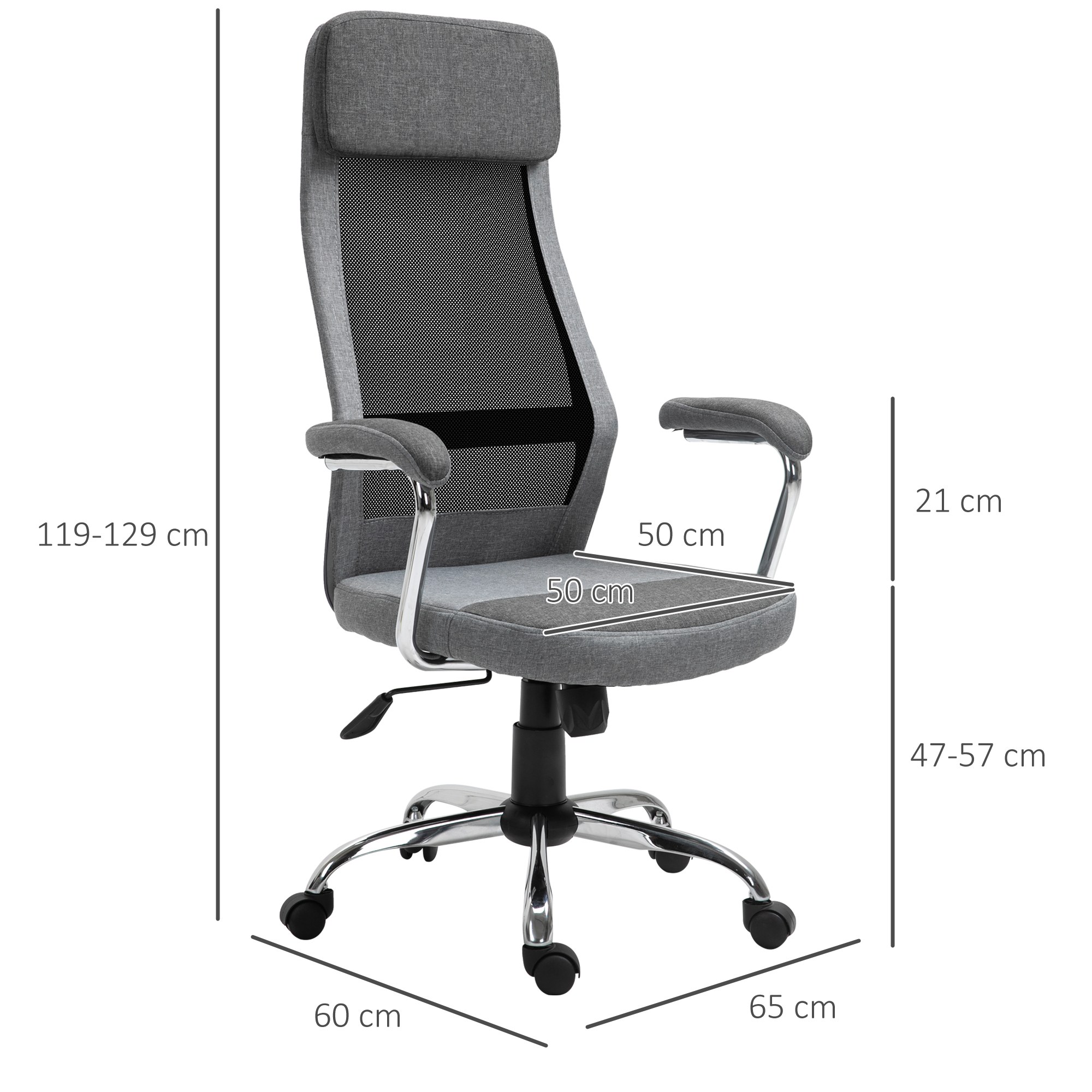  scaun birou ergonomic, inaltime reglabila, 65x60x119-129cm [2]
