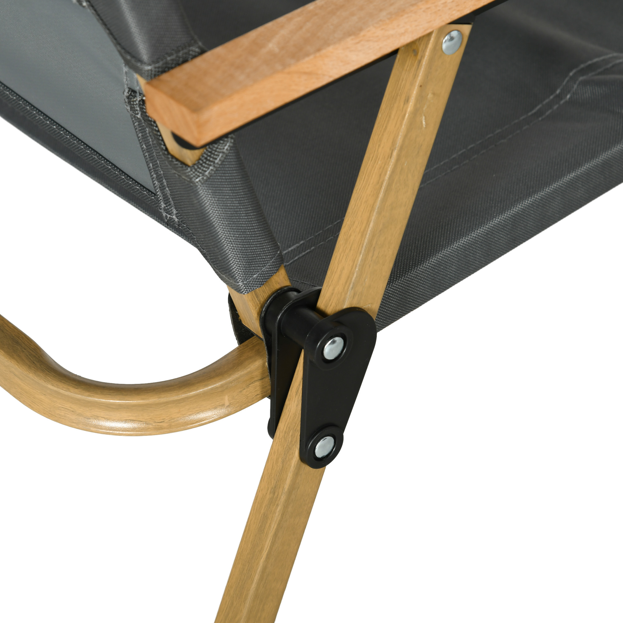  Set 2 Scaune de Camping Pliabile cu Cotiere, 54x59x78 cm, Gri inchis [8]