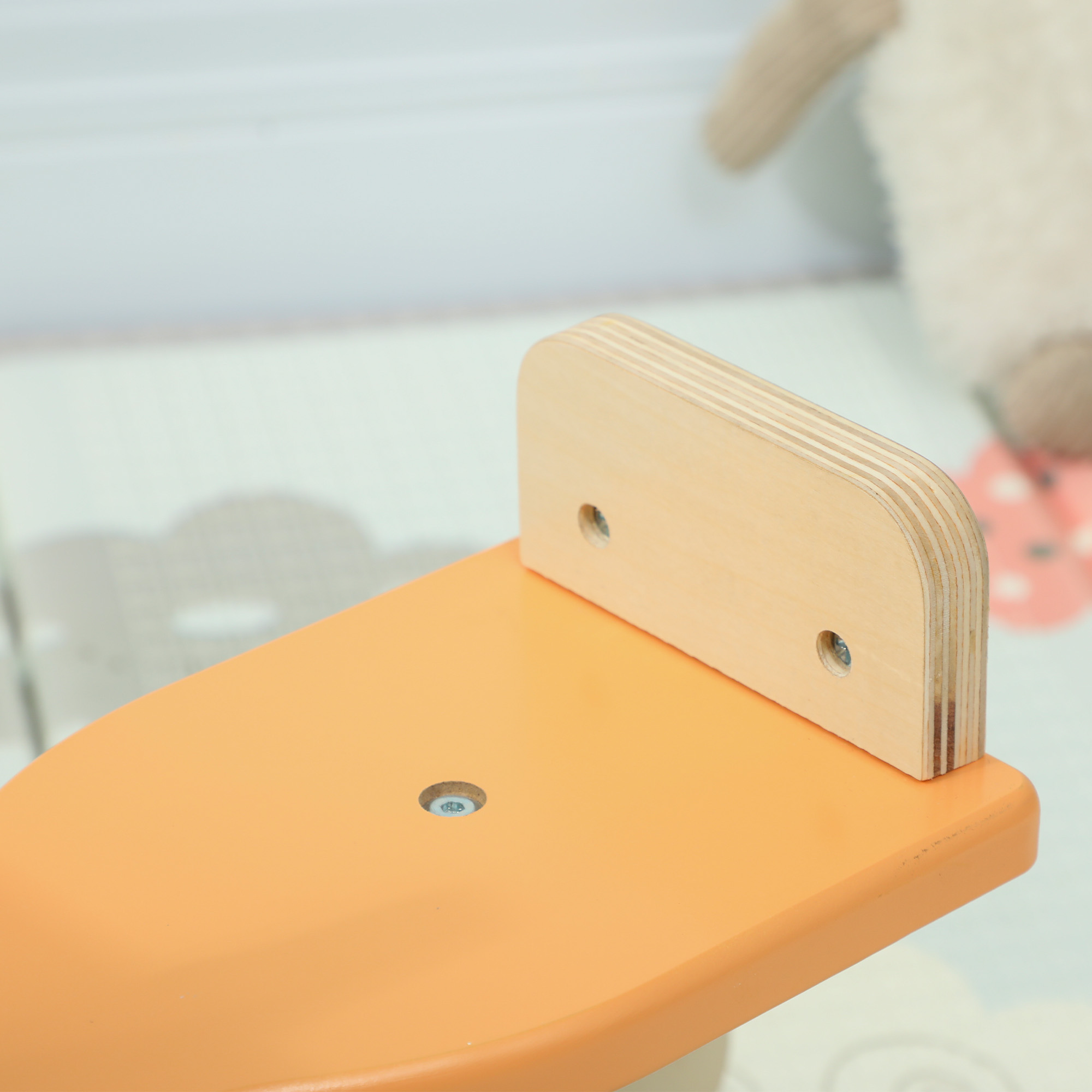  Cal de Lemn in Forma de Magar pentru Copii cu Baza Larga, din Lemn, 59x27x43 cm, Verde inchis si Portocaliu [8]