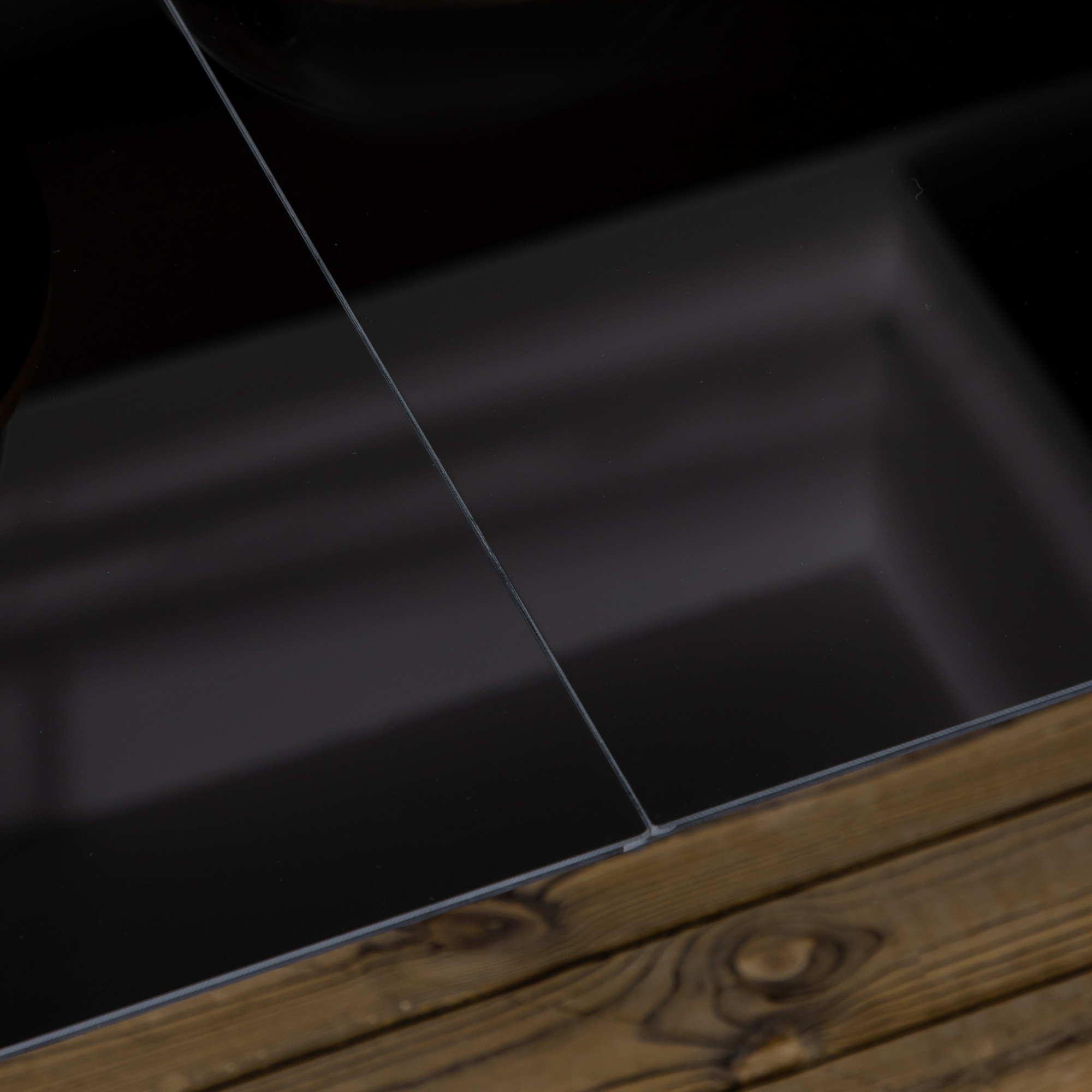  Masa de Gradina cu Blat din Sticla Securizata 150x90 cm pentru 6 Persoane, Masa de Luat Pranzul pentru Exterior, Dreptunghiulara, din Aluminiu, pentru Terasa, Balcon, Neagra [8]