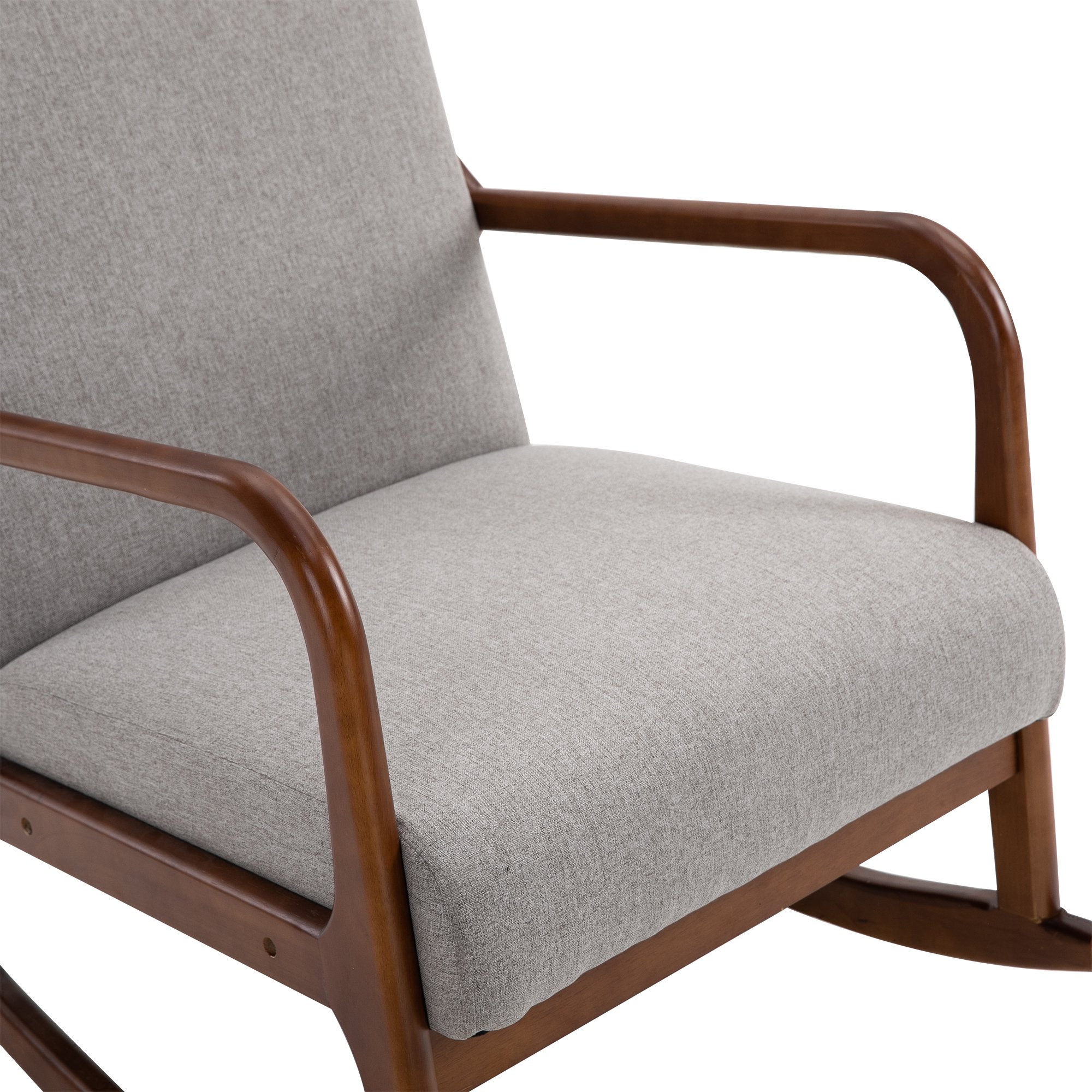  Fotoliu Tapitat din Lemn si Poliester Gri [8]